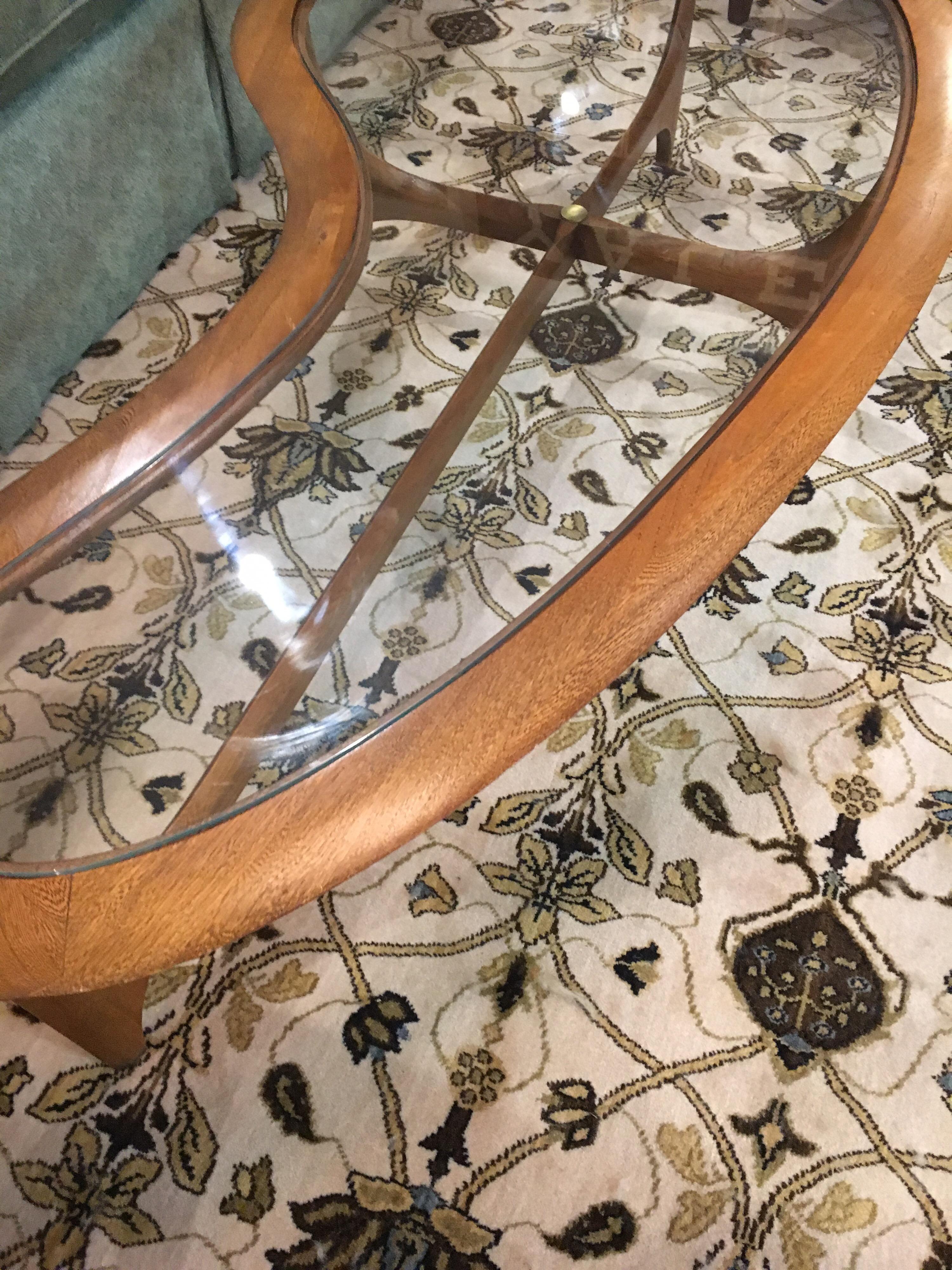 Adrian Pearsall Mid-Century  XL Kidney Glass Boomerang Cocktail Coffee Table In Good Condition In West Hartford, CT