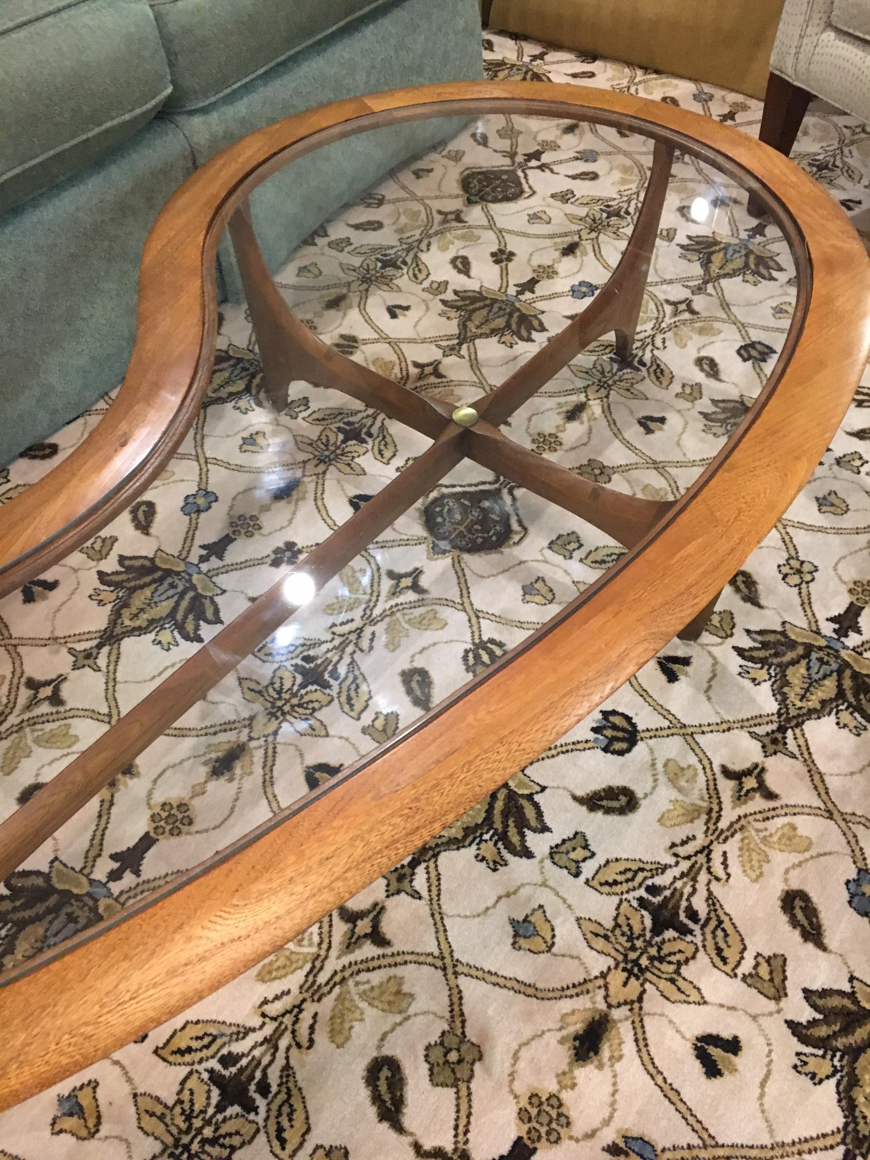 Mid-20th Century Adrian Pearsall Mid-Century  XL Kidney Glass Boomerang Cocktail Coffee Table