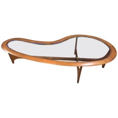 Adrian Pearsall Mid-Century  XL Kidney Glass Boomerang Cocktail Coffee Table