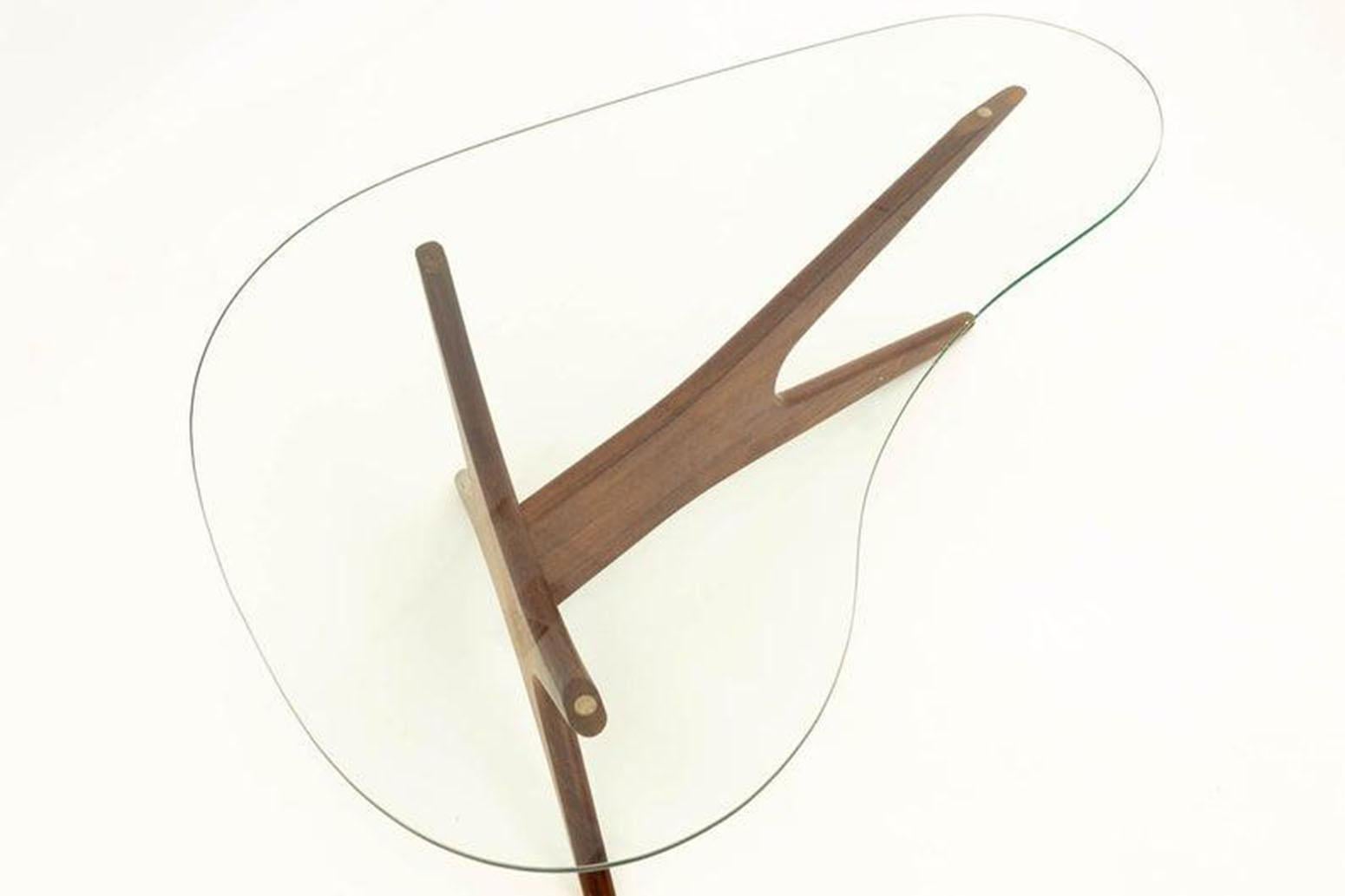 Mid-Century Modern Adrian Pearsall Mid Century Sculptural Kidney Shaped Walnut Coffee Table