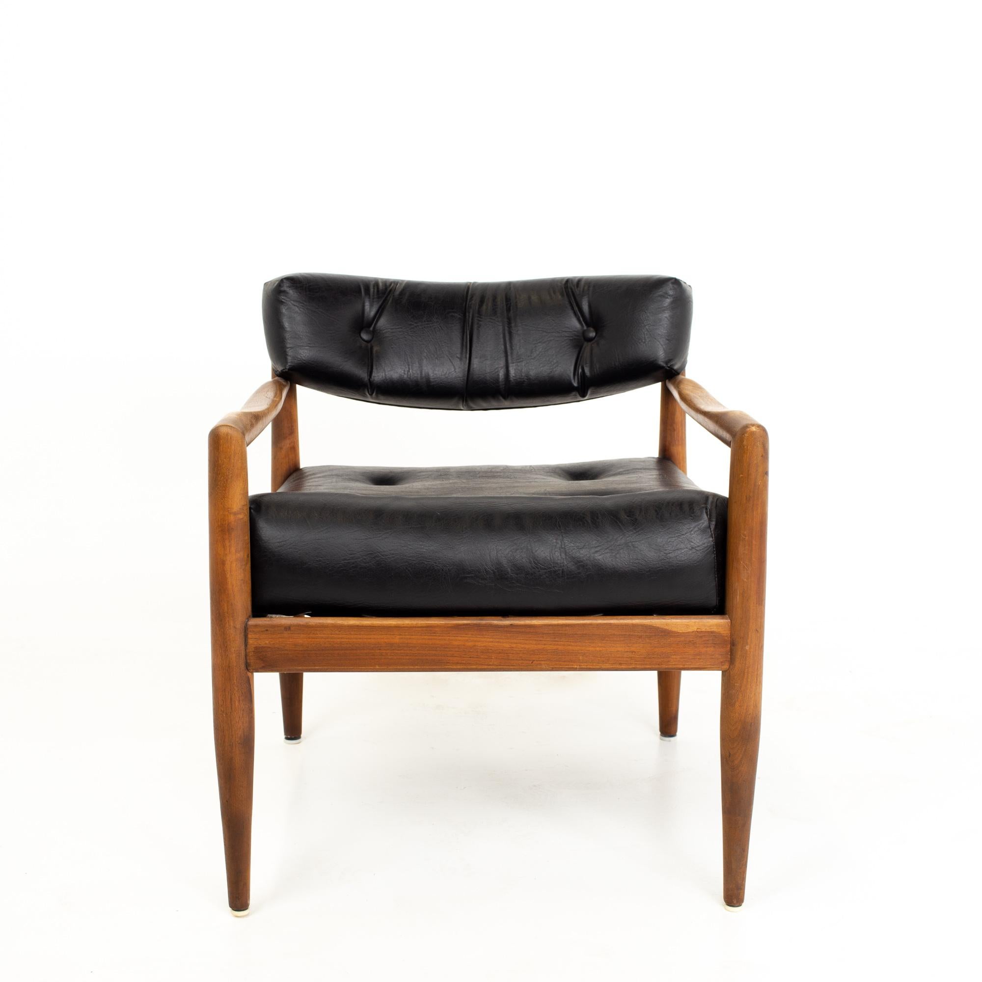 Adrian Pearsall Mid Century walnut occasional lounge chair
Chair measures: 24 wide x 28.5 deep x 27 high, with a seat height of 18.5 inches  

Each piece of furniture is available in what we call restored vintage condition. Upon purchase it is