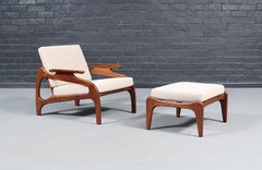 Fauteuil Adrian Pearsall modèle 1209-C avec repose-pieds pour Craft Associates