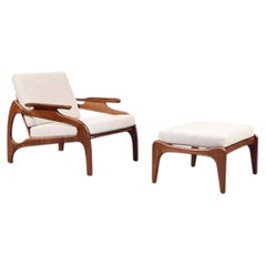 Fauteuil Adrian Pearsall modèle 1209-C avec repose-pieds pour Craft Associates