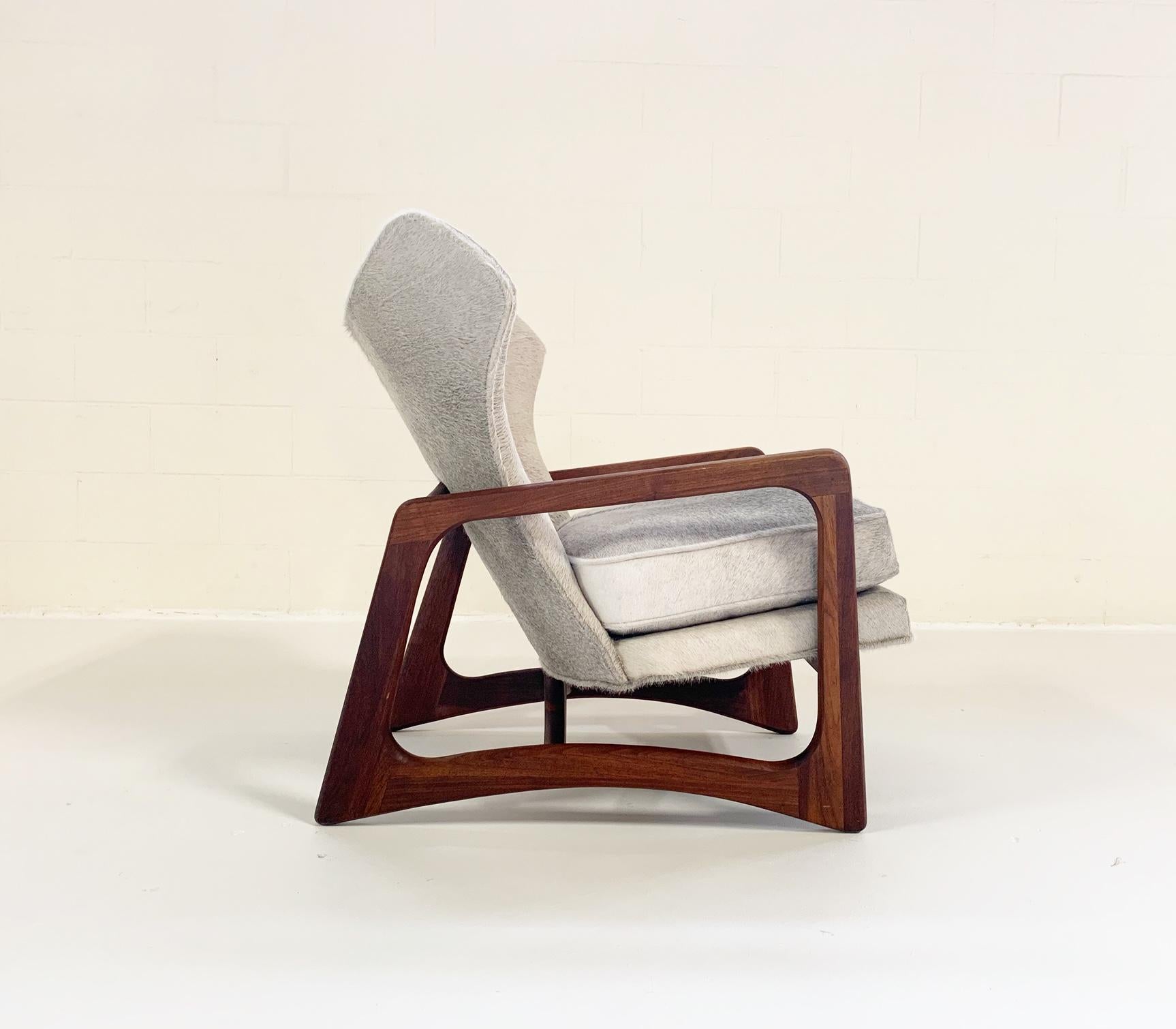 Adrian Pearsall for Craft Associates Model 2466-C Lounge Chair Restored in Brazilian Cowhide

This c. 1960s Pearsall lounge chair features a gorgeously grained and sculpted biomorphic walnut frame, a quintessential characteristic of legendary, hall
