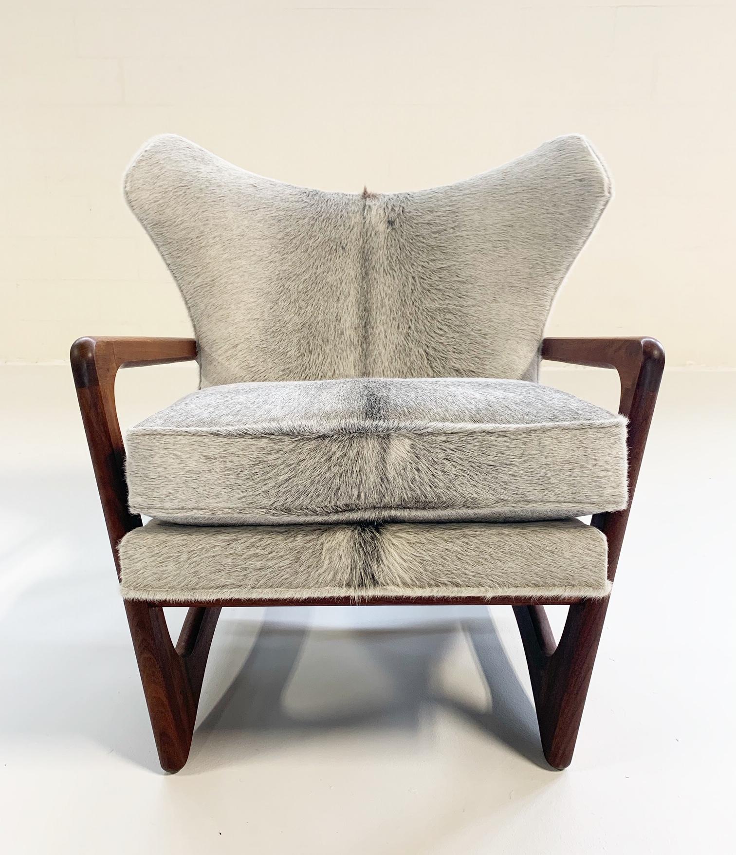 Adrian Pearsall Model 2466-C Lounge Chair Restored in Brazilian Cowhide 2