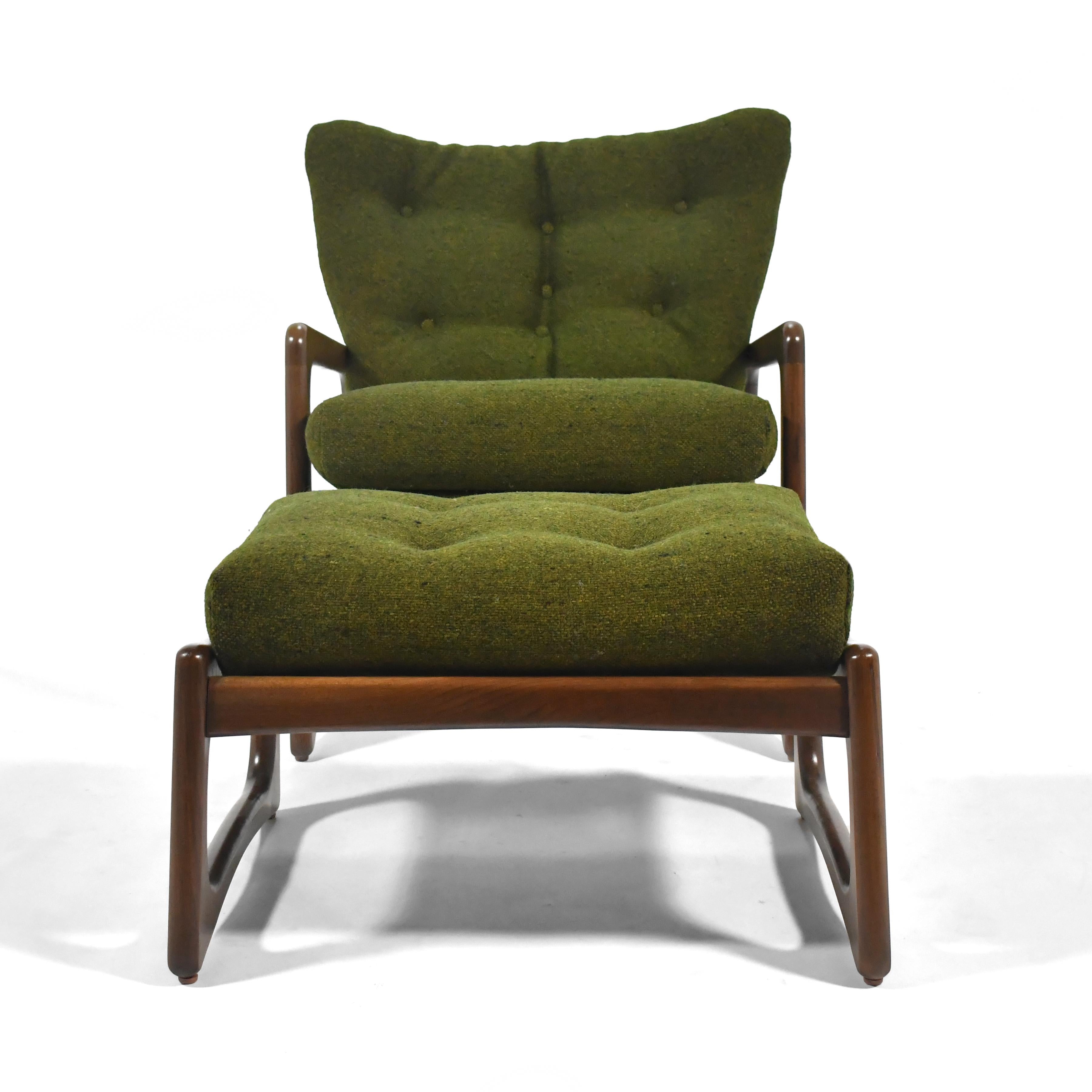 Mid-Century Modern Adrian Pearsall Model 2466C Lounge Chair and Ottoman For Sale