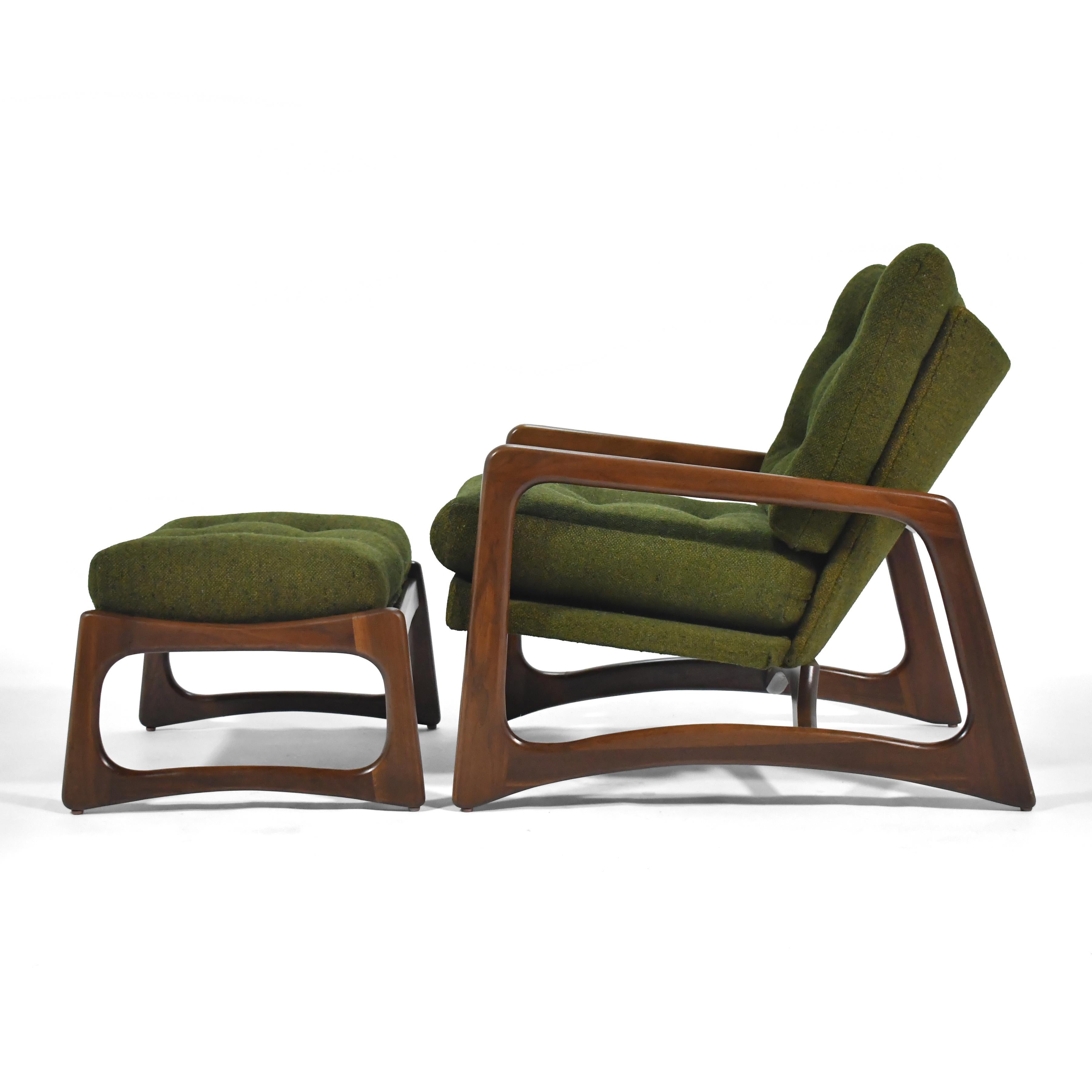Adrian Pearsall Model 2466C Lounge Chair and Ottoman In Good Condition For Sale In Highland, IN