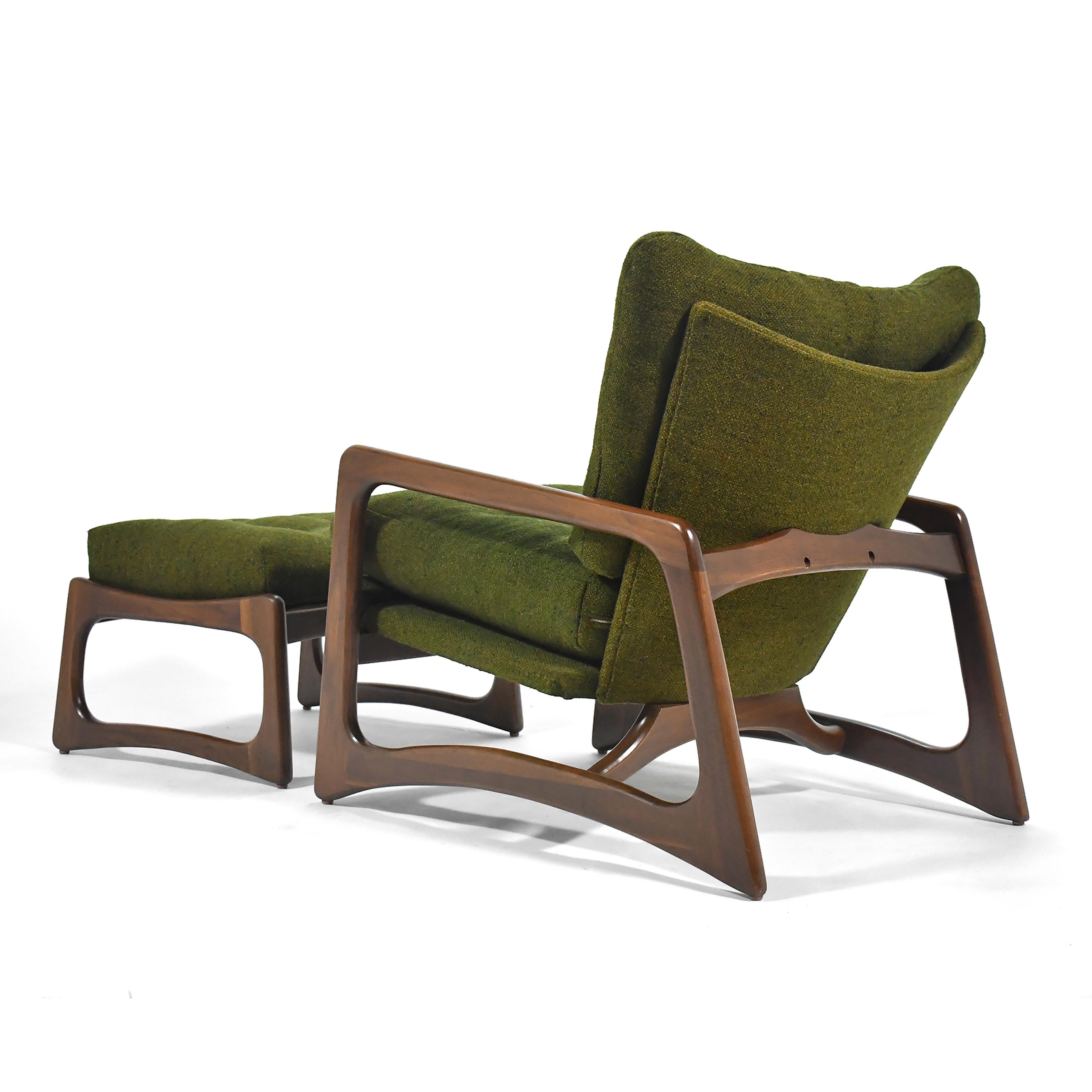 Mid-20th Century Adrian Pearsall Model 2466C Lounge Chair and Ottoman For Sale