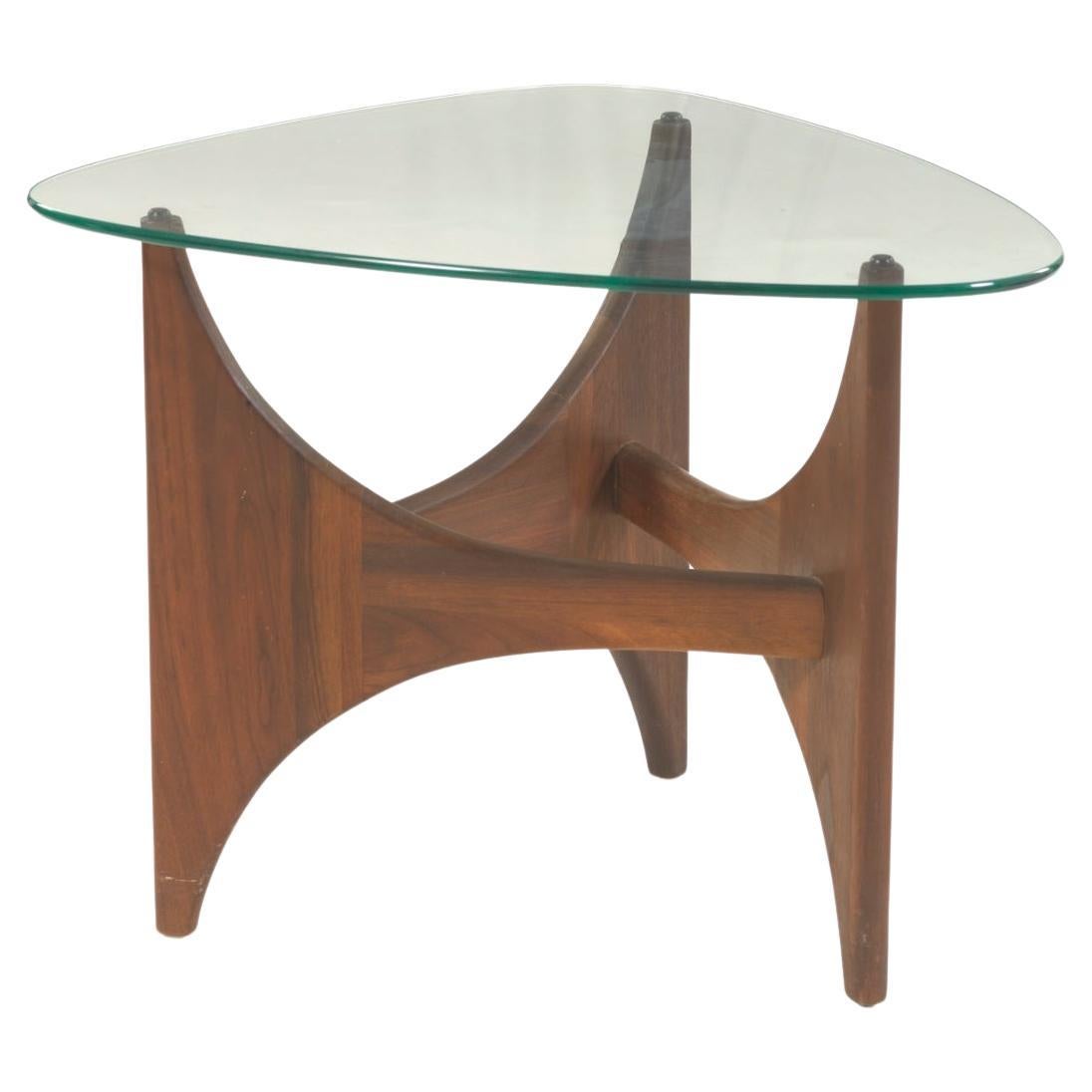 Adrian Pearsall Oiled Walnut Triangular Side Table For Sale