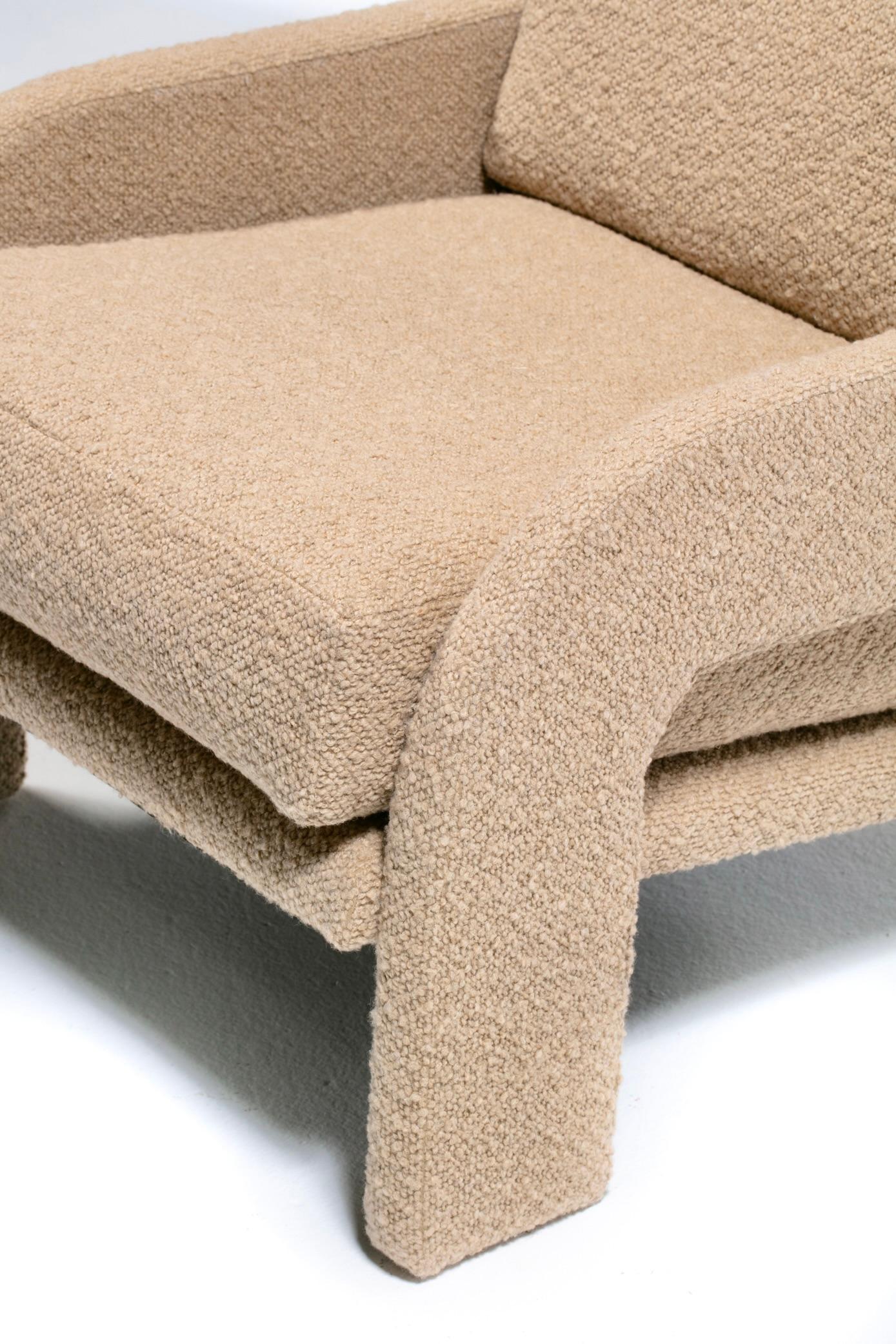 Adrian Pearsall Organic Modern Lounge Chairs for Comfort Designs in Camel Bouclé For Sale 9