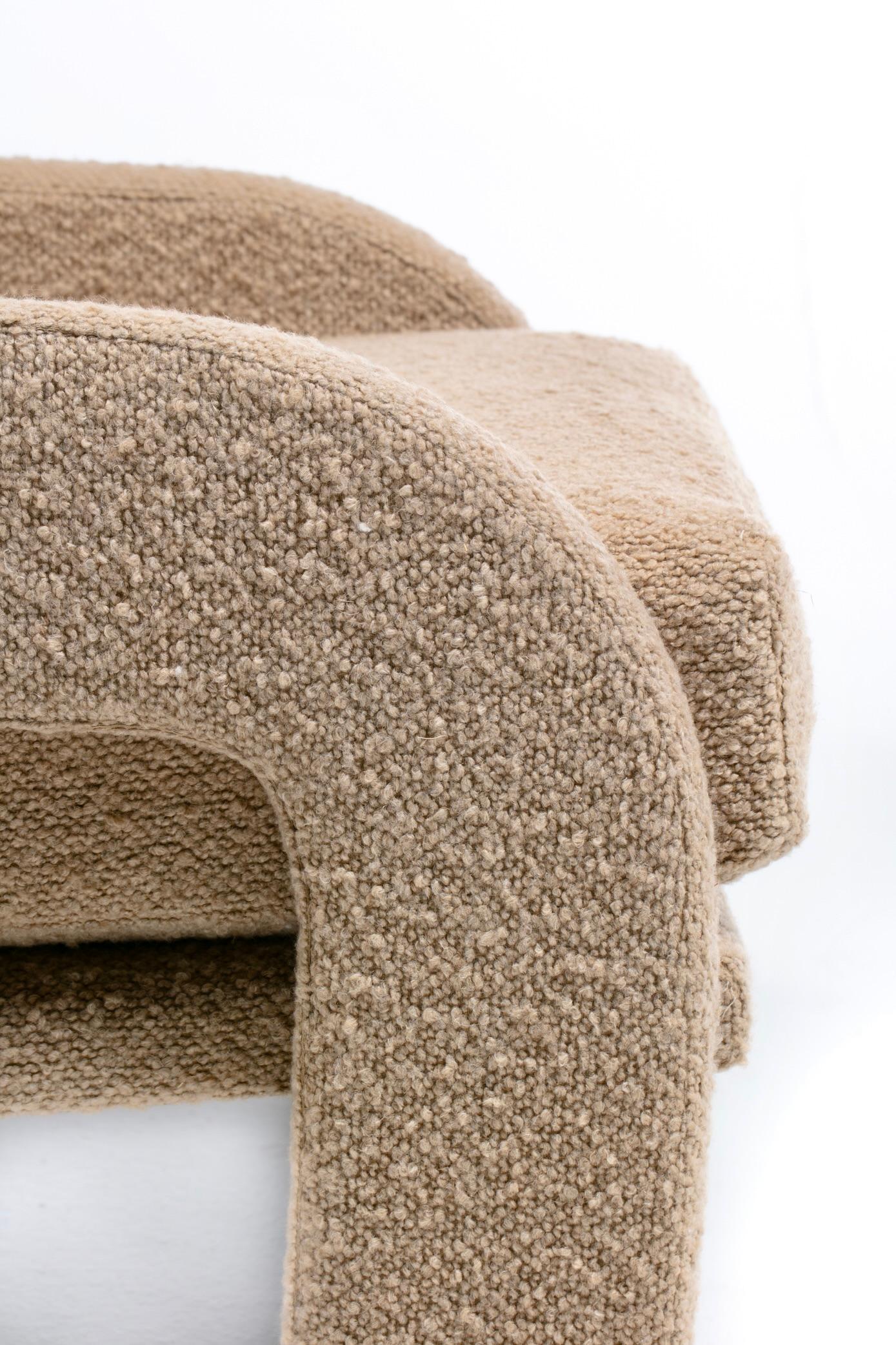 Adrian Pearsall Organic Modern Lounge Chairs for Comfort Designs in Camel Bouclé For Sale 12