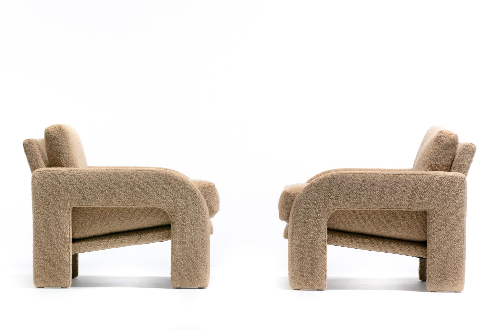 Adrian Pearsall Organic Modern Lounge Chairs for Comfort Designs in Camel Bouclé For Sale 14