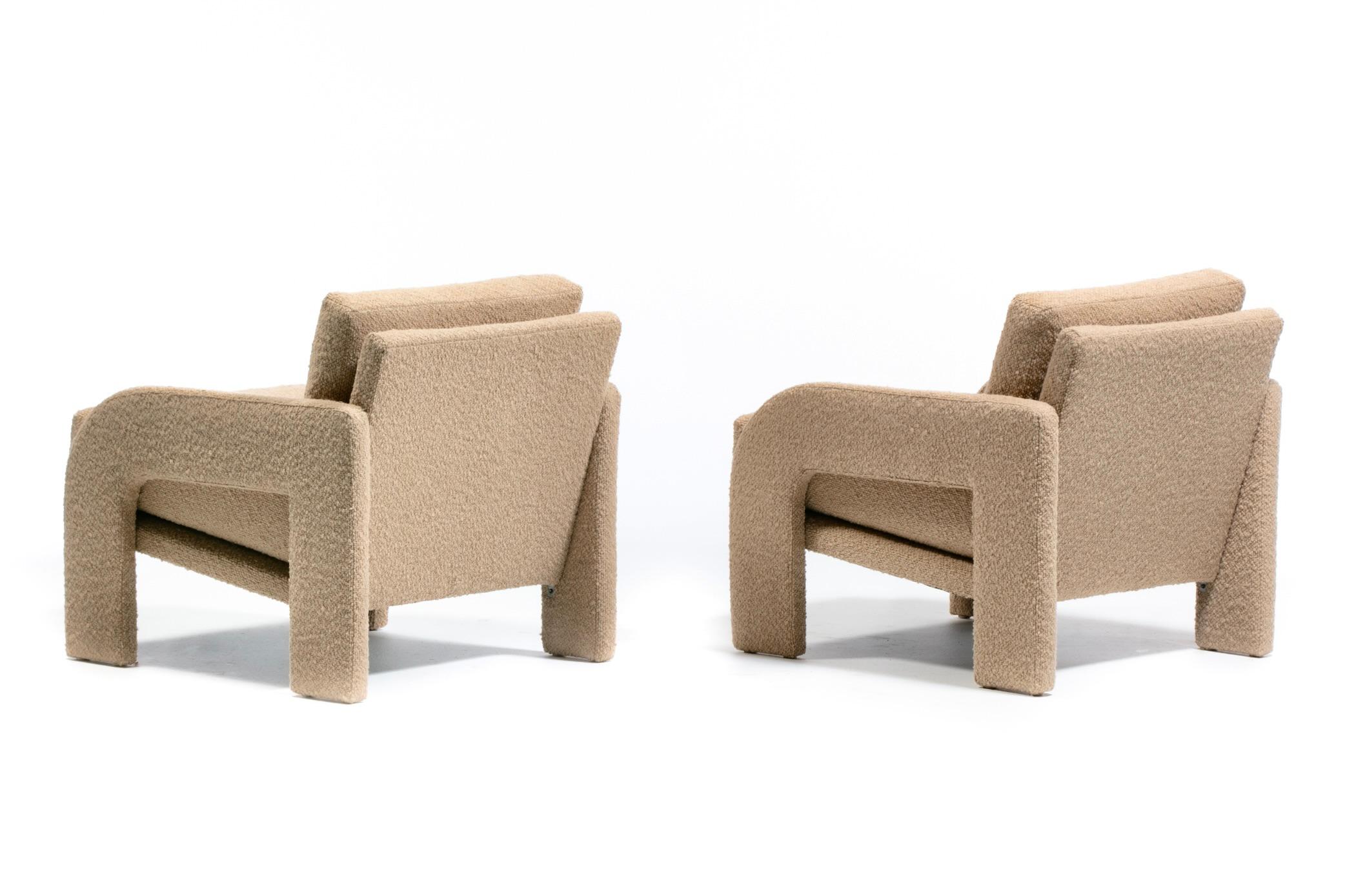 Late 20th Century Adrian Pearsall Organic Modern Lounge Chairs for Comfort Designs in Camel Bouclé For Sale