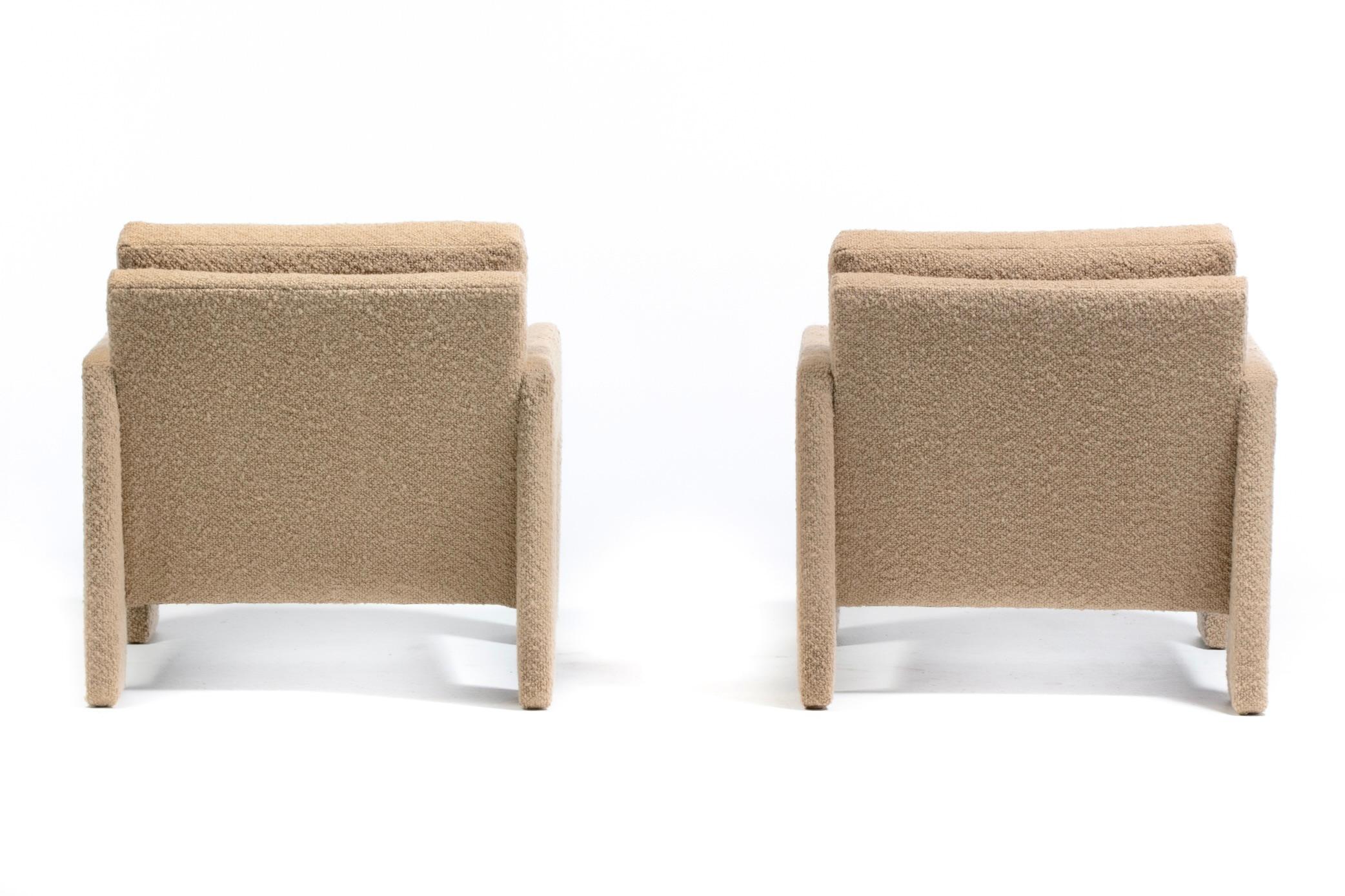 Adrian Pearsall Organic Modern Lounge Chairs for Comfort Designs in Camel Bouclé For Sale 1