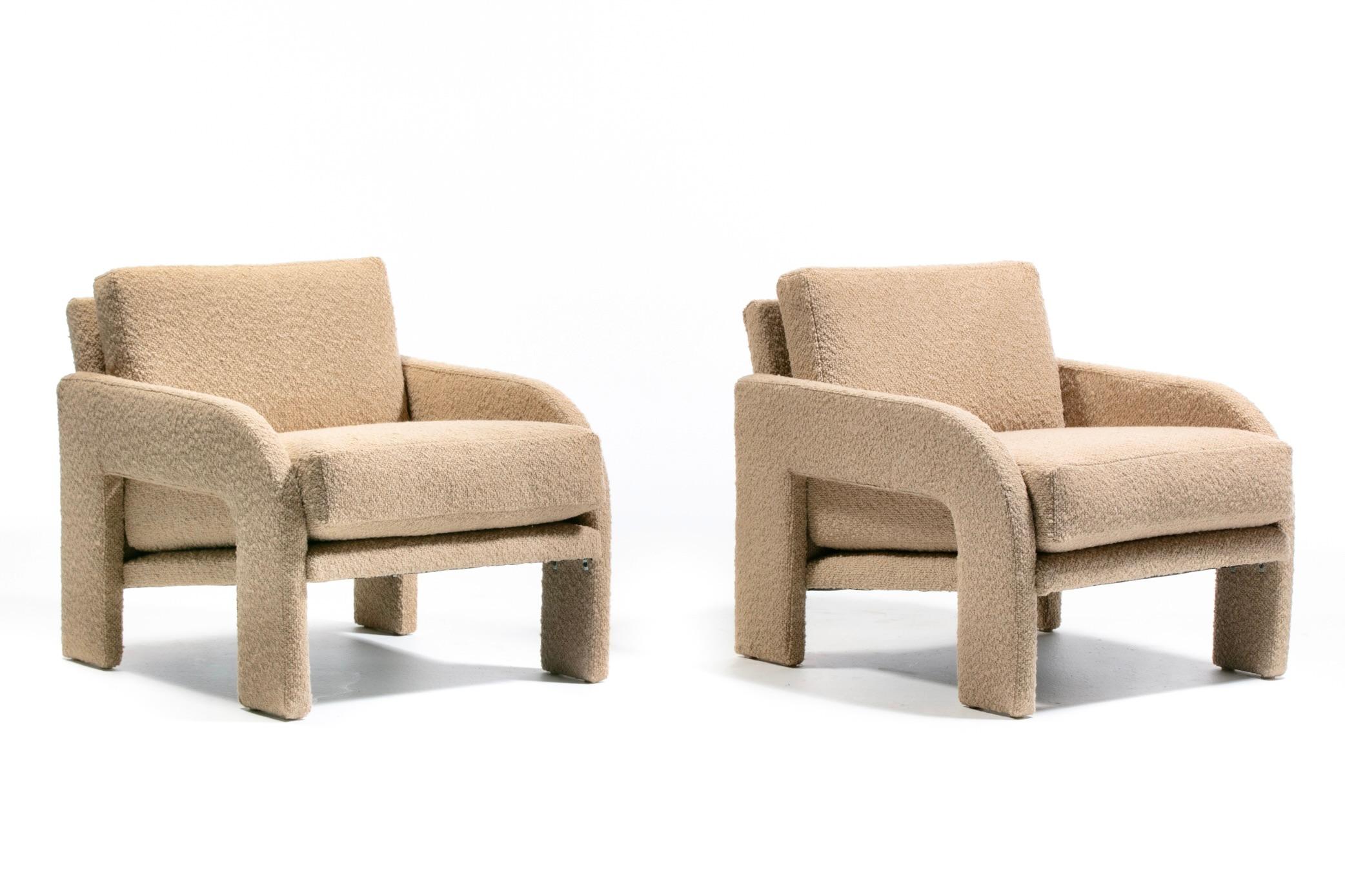 Adrian Pearsall Organic Modern Lounge Chairs for Comfort Designs in Camel Bouclé For Sale 2