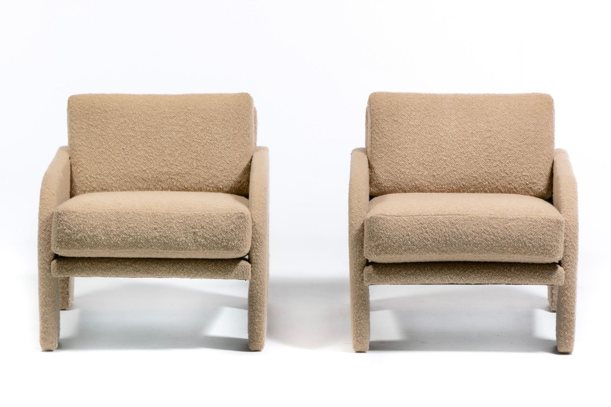 Adrian Pearsall Organic Modern Lounge Chairs for Comfort Designs in Camel Bouclé For Sale 3
