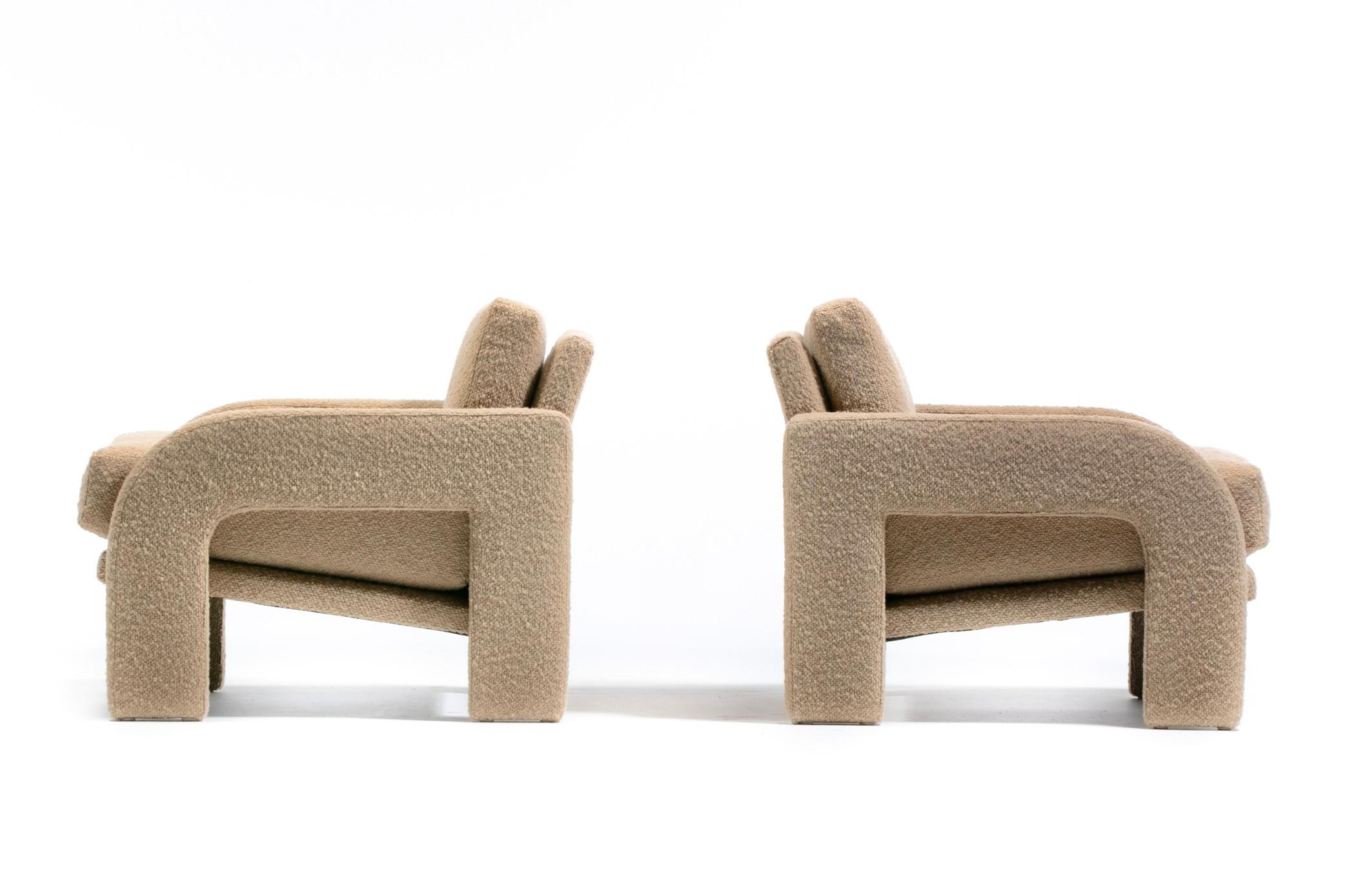 Adrian Pearsall Organic Modern Lounge Chairs for Comfort Designs in Camel Bouclé For Sale 4