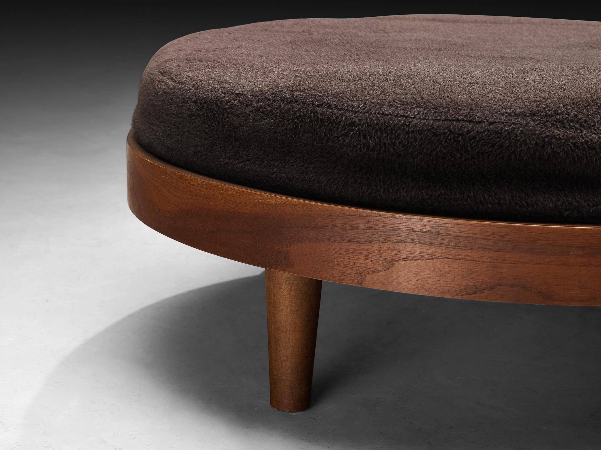 Mid-Century Modern Adrian Pearsall Ottoman en noyer en vente