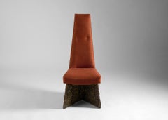 Adrian Pearsall, Pair of High Chairs, Bronze-Gilded Resin, US, Mid-20th Century