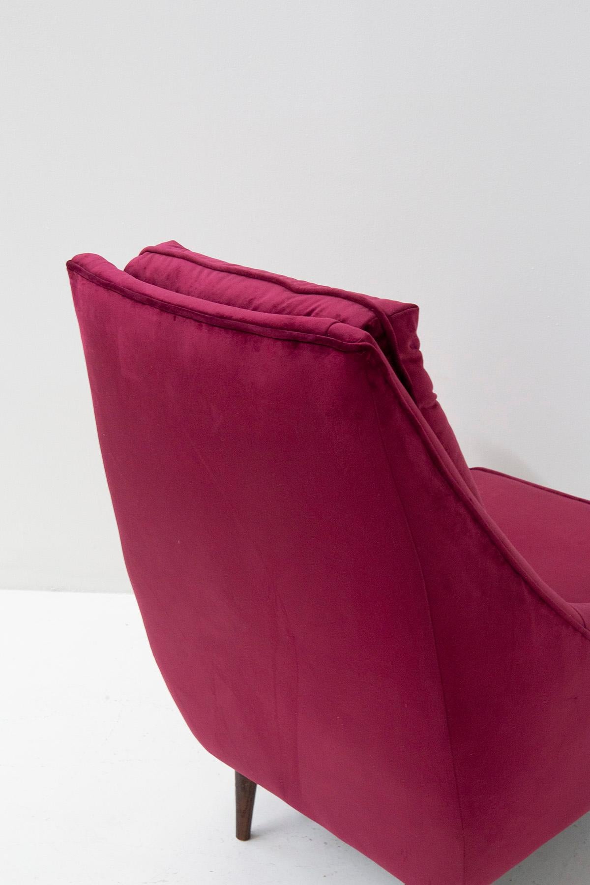Adrian Pearsall Pair of Purple Armchairs in Velvet Him and Her For Sale 5
