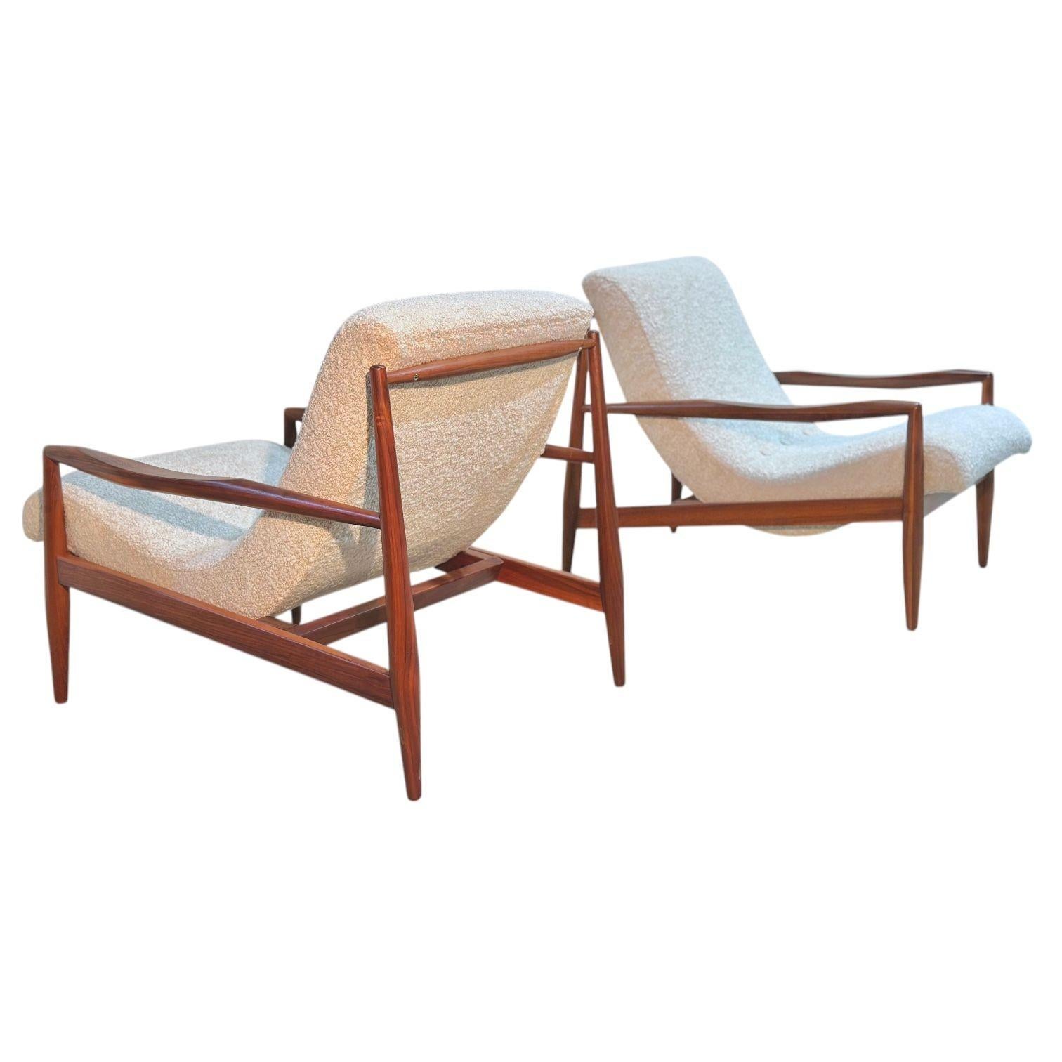 Mid-Century Modern Adrian Pearsall Pair Scoop Lounge Chairs for Craft Associates, Inc., 1960
