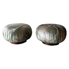 Adrian Pearsall Pair Swivel Ottoman/Poufs, Holly Hunt Velvet