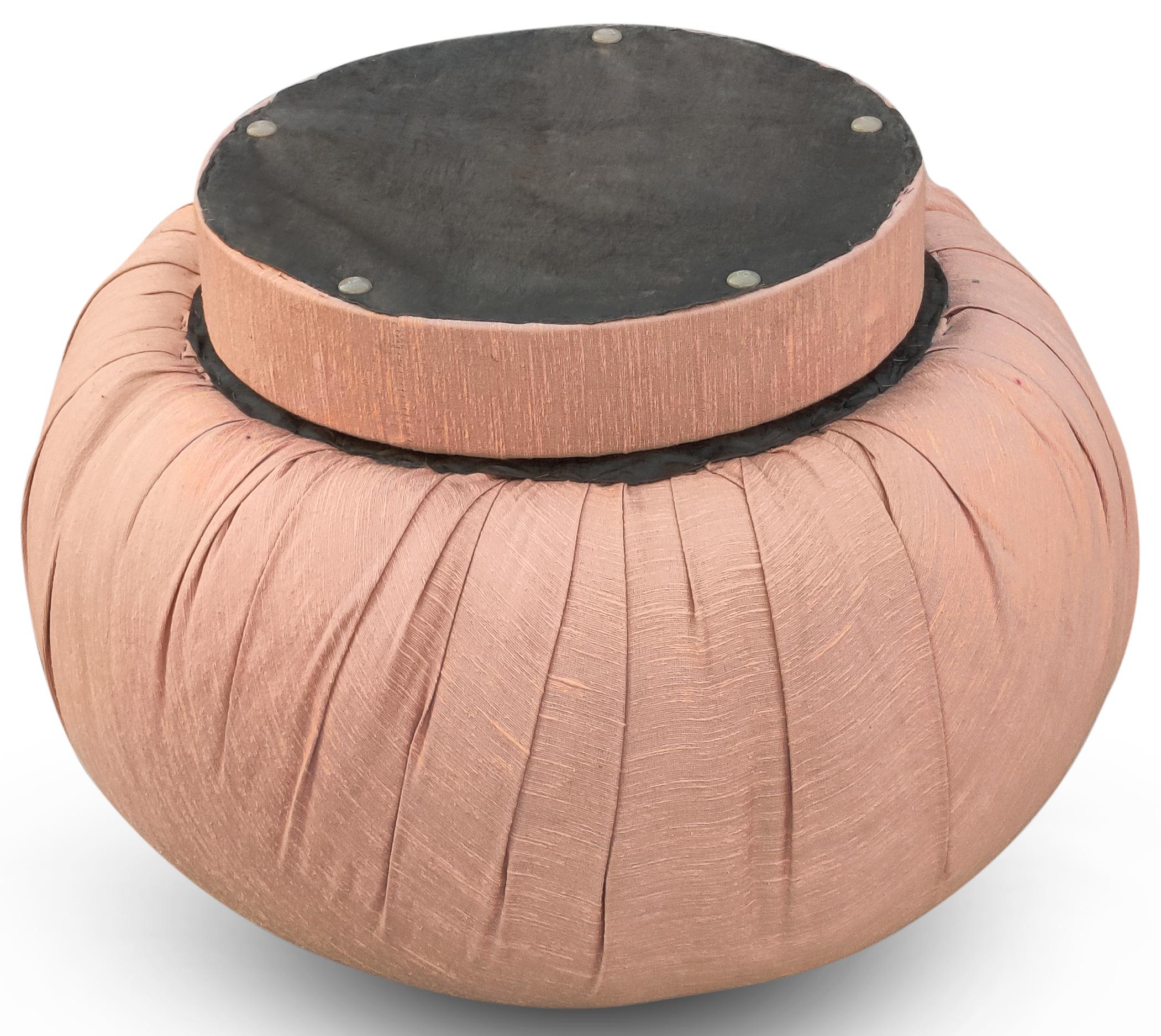 Adrian Pearsall Pair Swivel Pouf Ottomans Benches Stools with Cloth Bases, 1980s For Sale 6