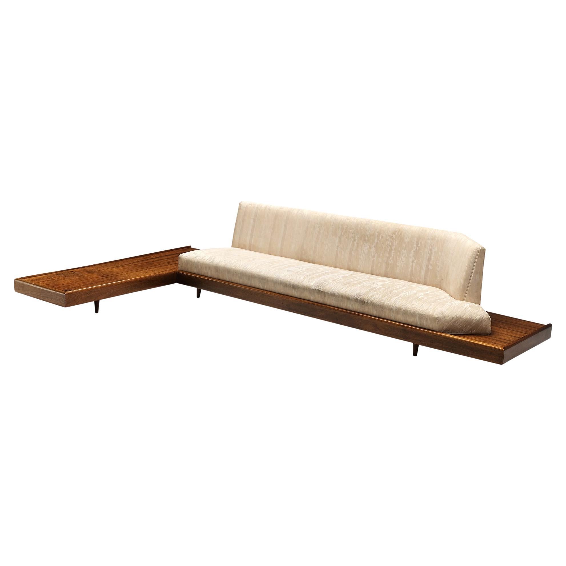 Adrian Pearsall MidCentury Modern Sofa with Walnut End Table, New