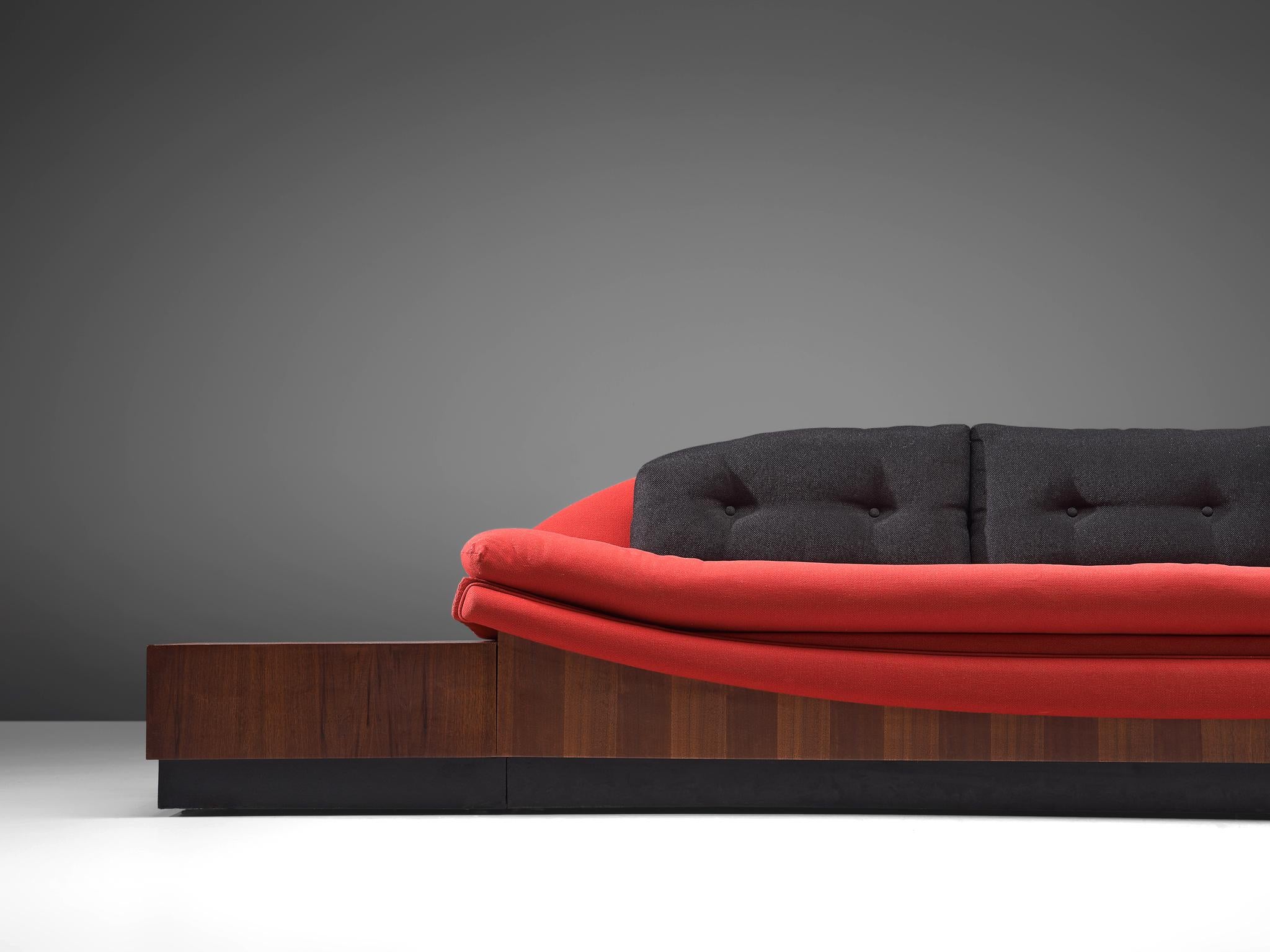 Mid-Century Modern Adrian Pearsall 'Platform Gondola' Sofa with Side Tables