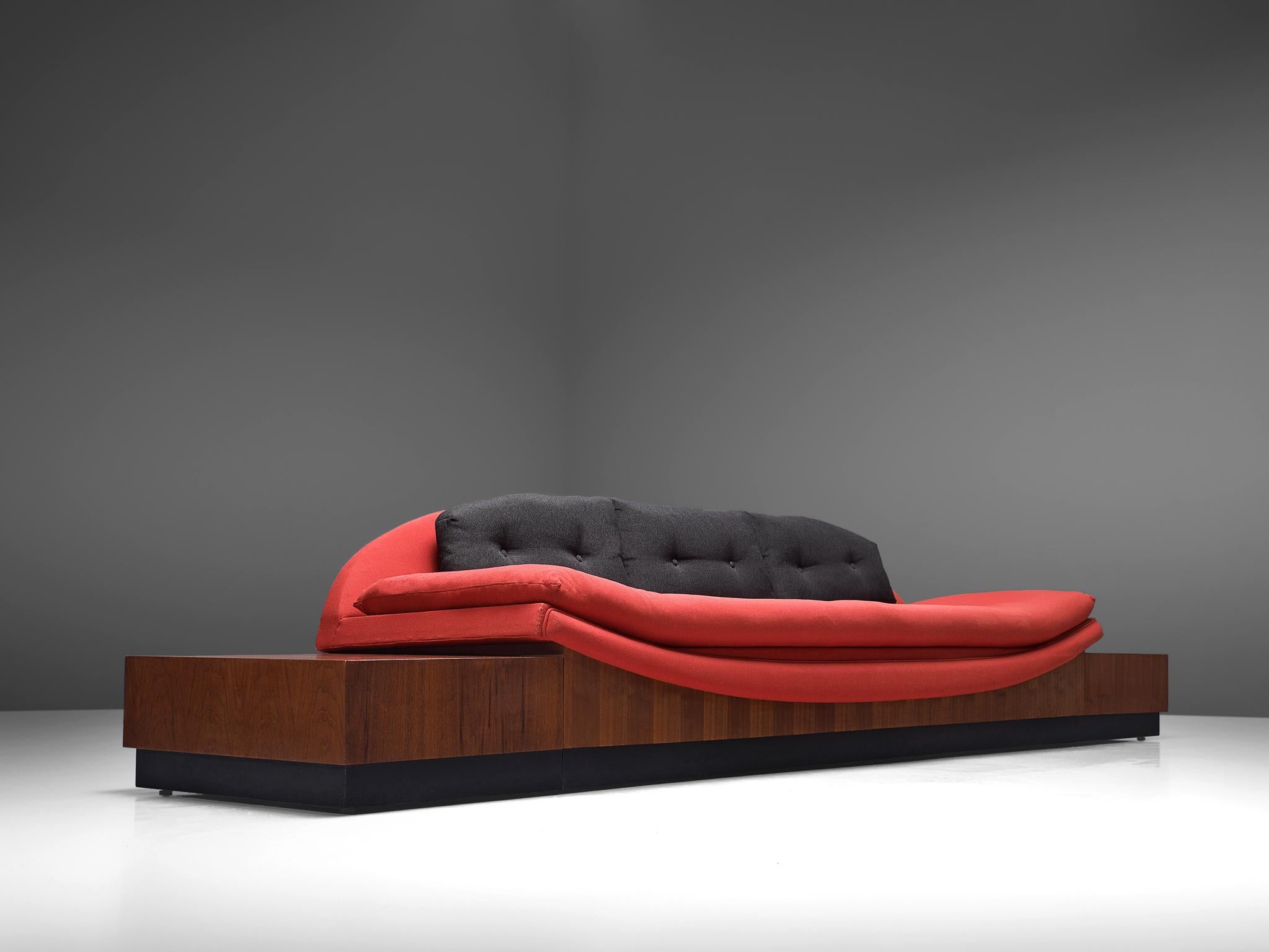 American Adrian Pearsall 'Platform Gondola' Sofa with Side Tables