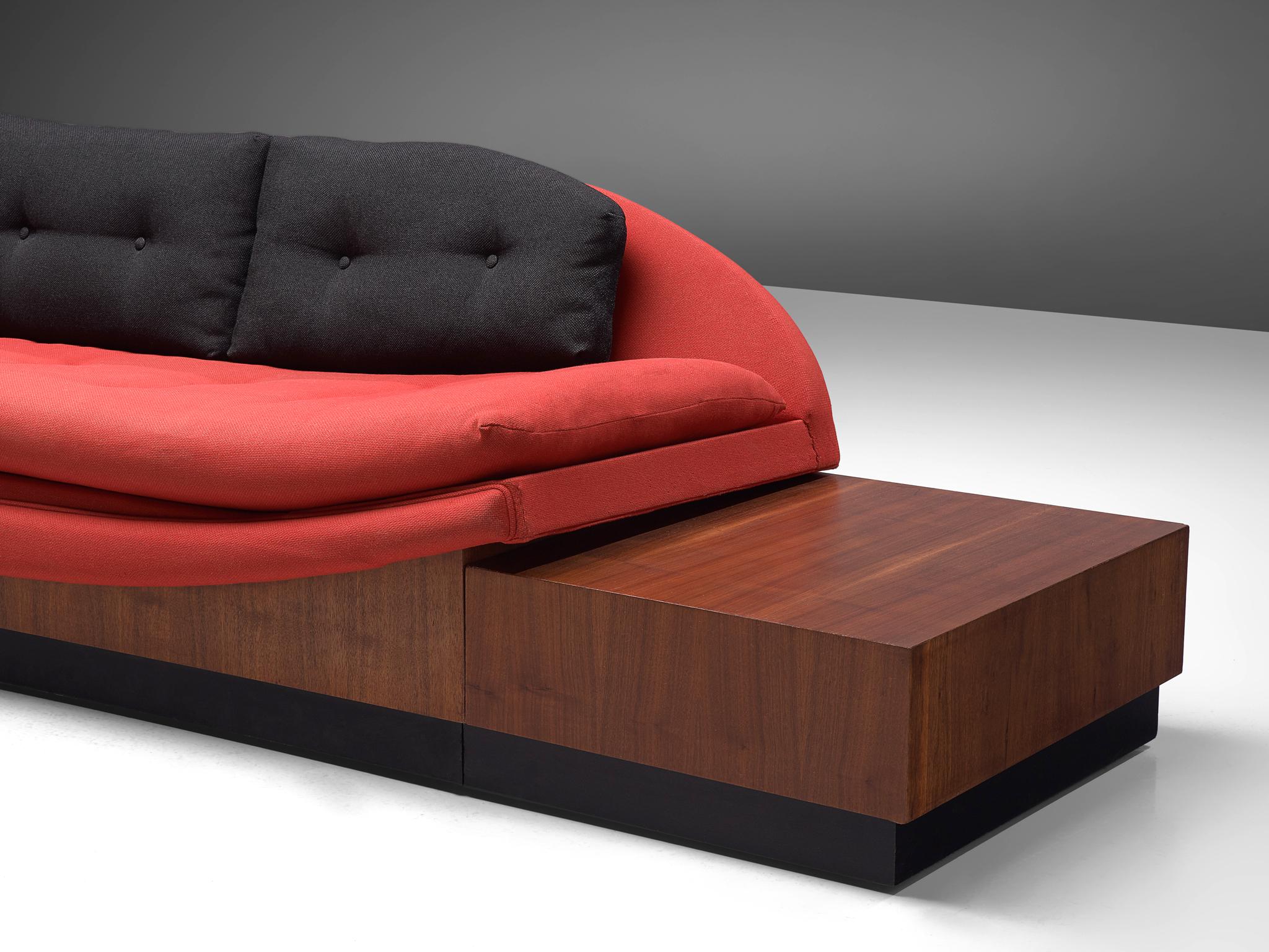 Fabric Adrian Pearsall 'Platform Gondola' Sofa with Side Tables