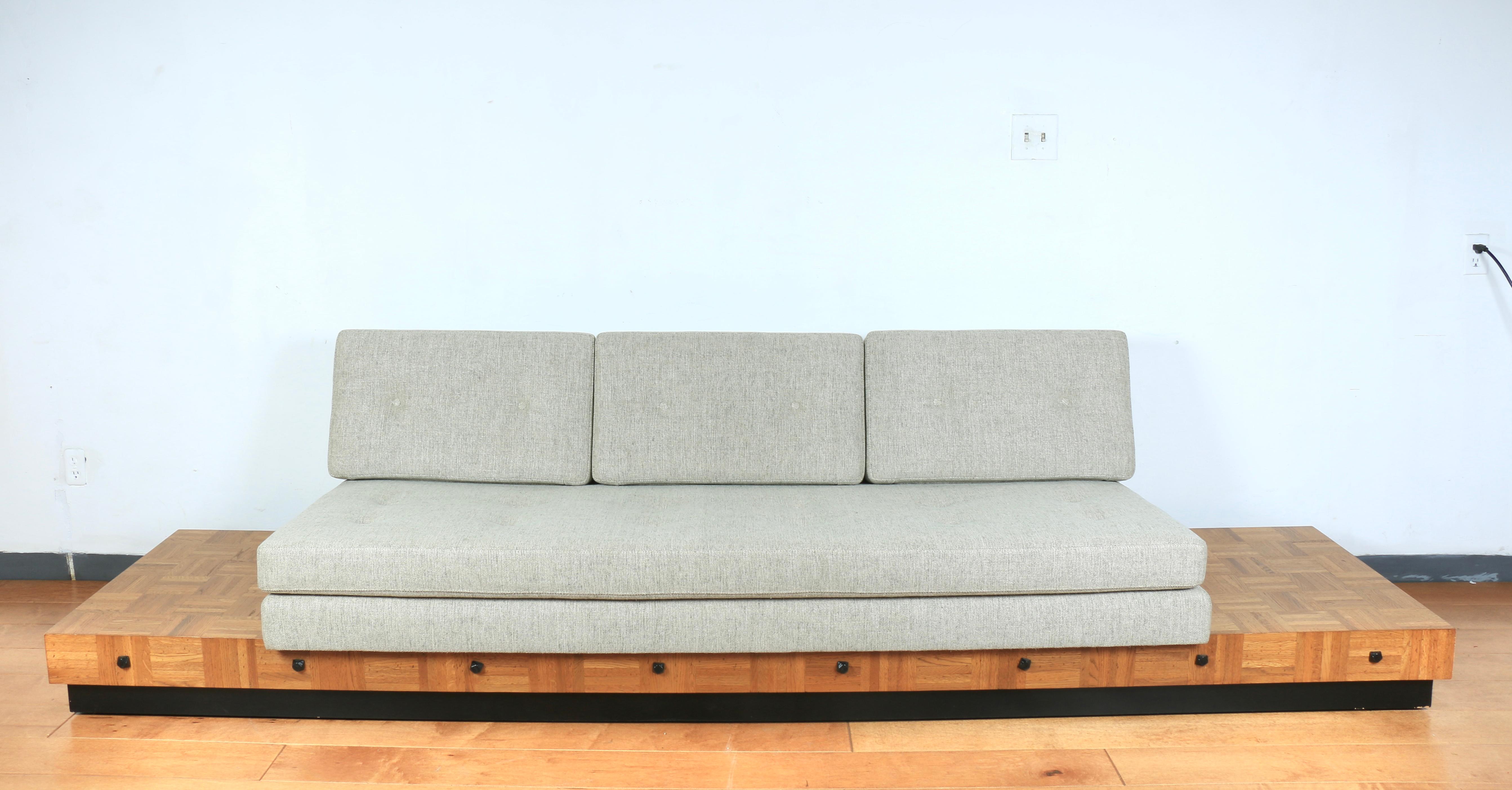 Wood Adrian Pearsall Platform Sofa
