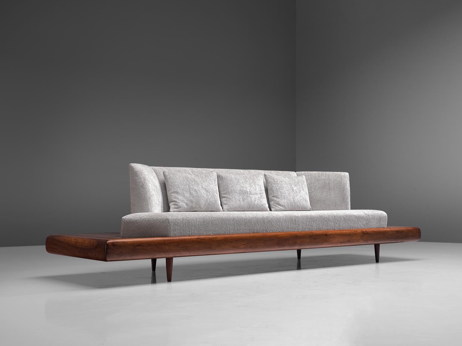 Mid-Century Modern Adrian Pearsall 'Platform' Sofa Reupholstered in Pierre Frey Fabric