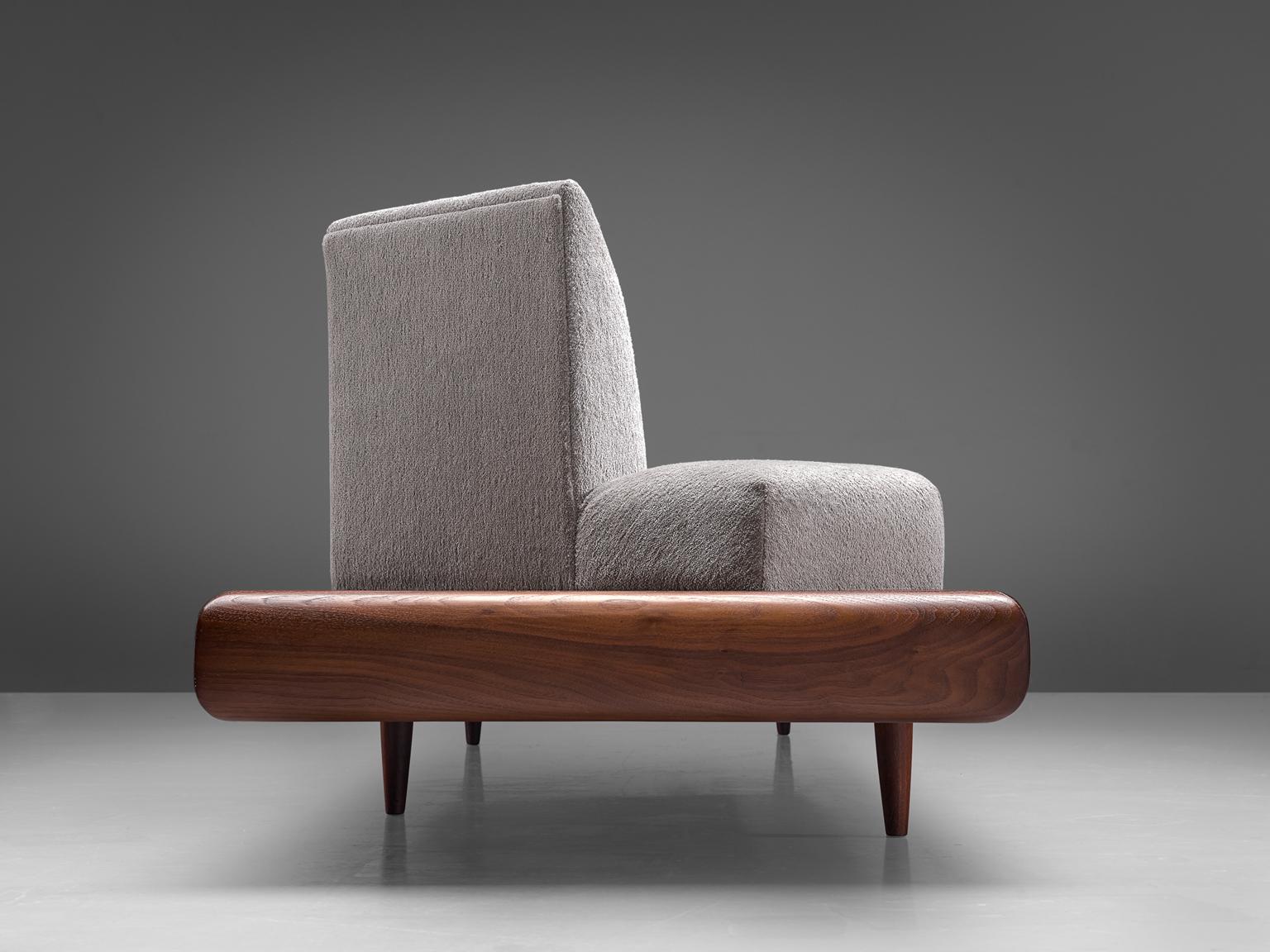 American Adrian Pearsall 'Platform' Sofa Reupholstered in Pierre Frey Fabric