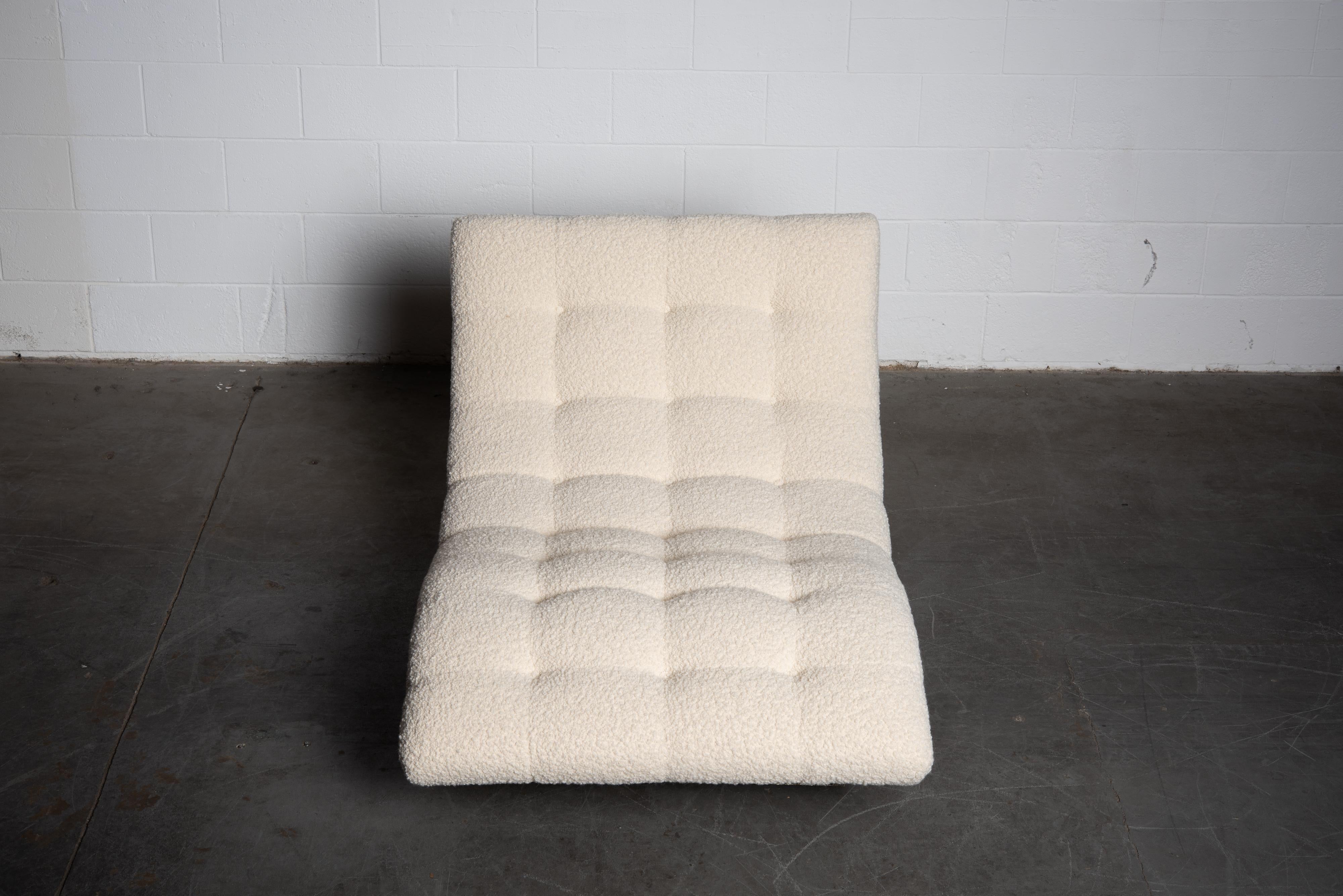 Adrian Pearsall Rare Brutalist 'Wave' Daybed in Alpaca Bouclé, 1960s, Signed 6
