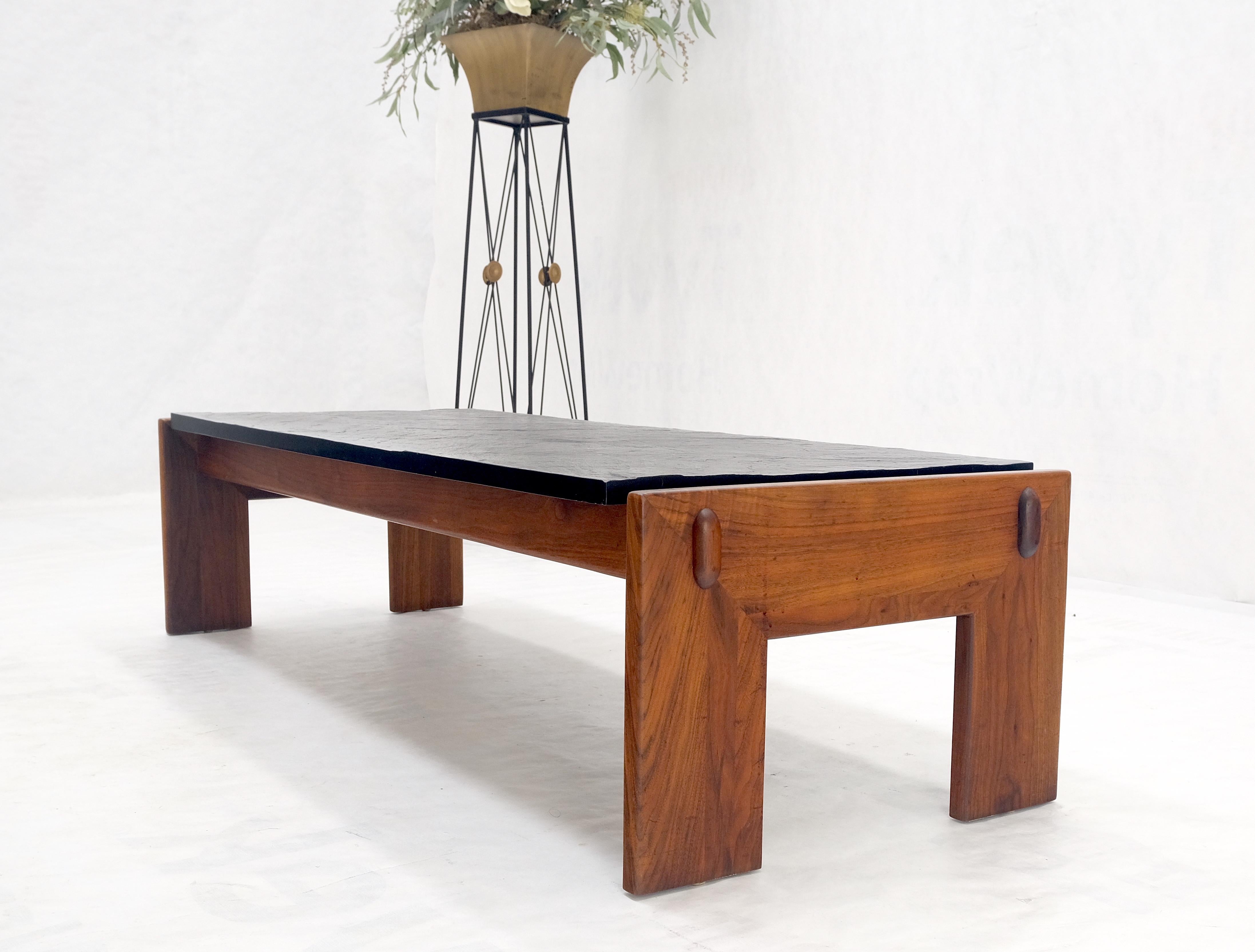 20th Century Adrian Pearsall Rectangle Oiled Walnut Base Slate Top Coffee Table MINT!