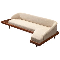 Adrian Pearsall Reupholstered Beige Boomerang Sofa