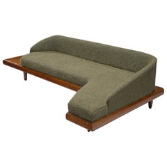 Adrian Pearsall Reupholstered Moss Green Boomerang Sofa