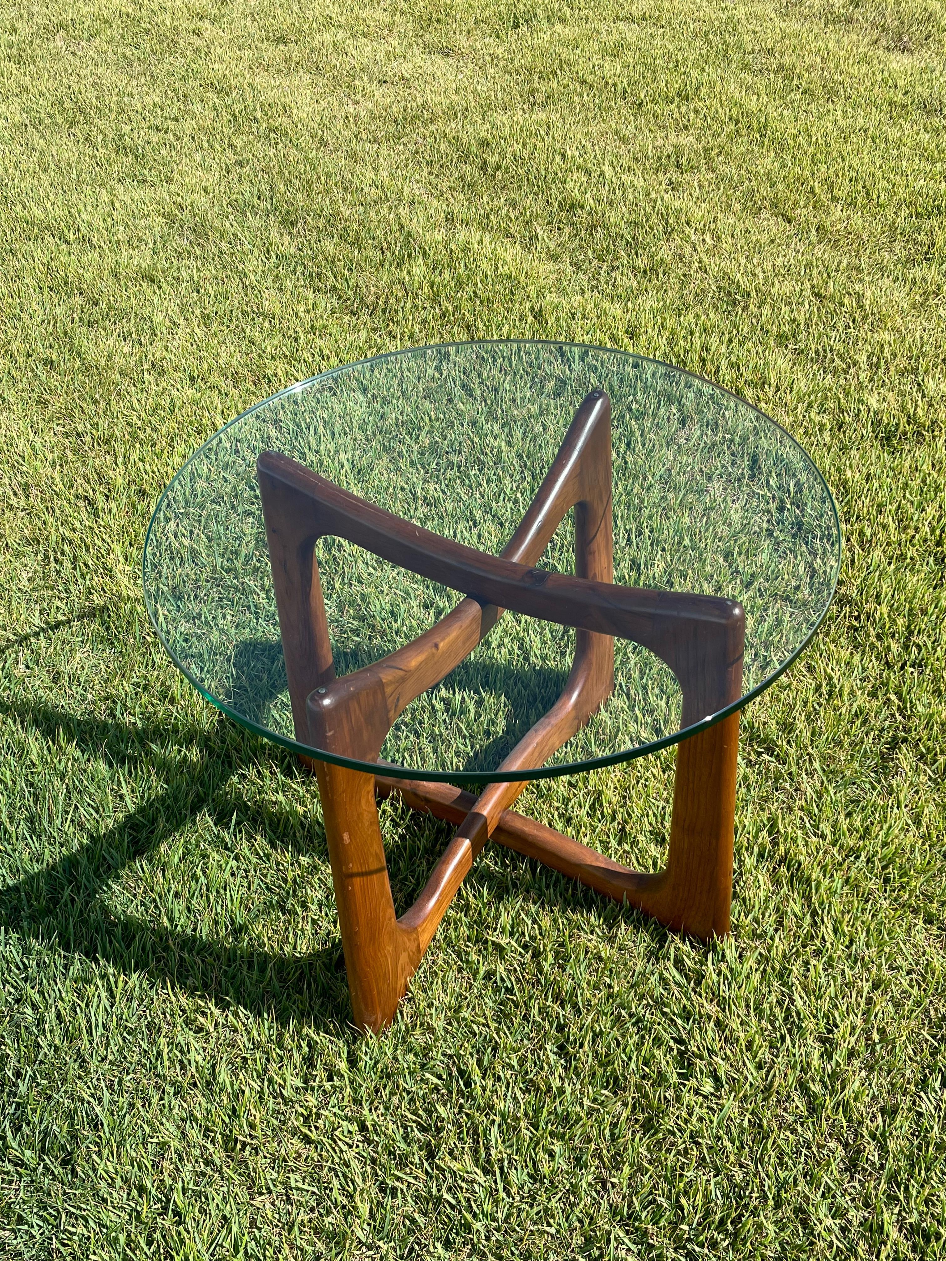 Glass Adrian Pearsall Ribbon Side Table For Sale