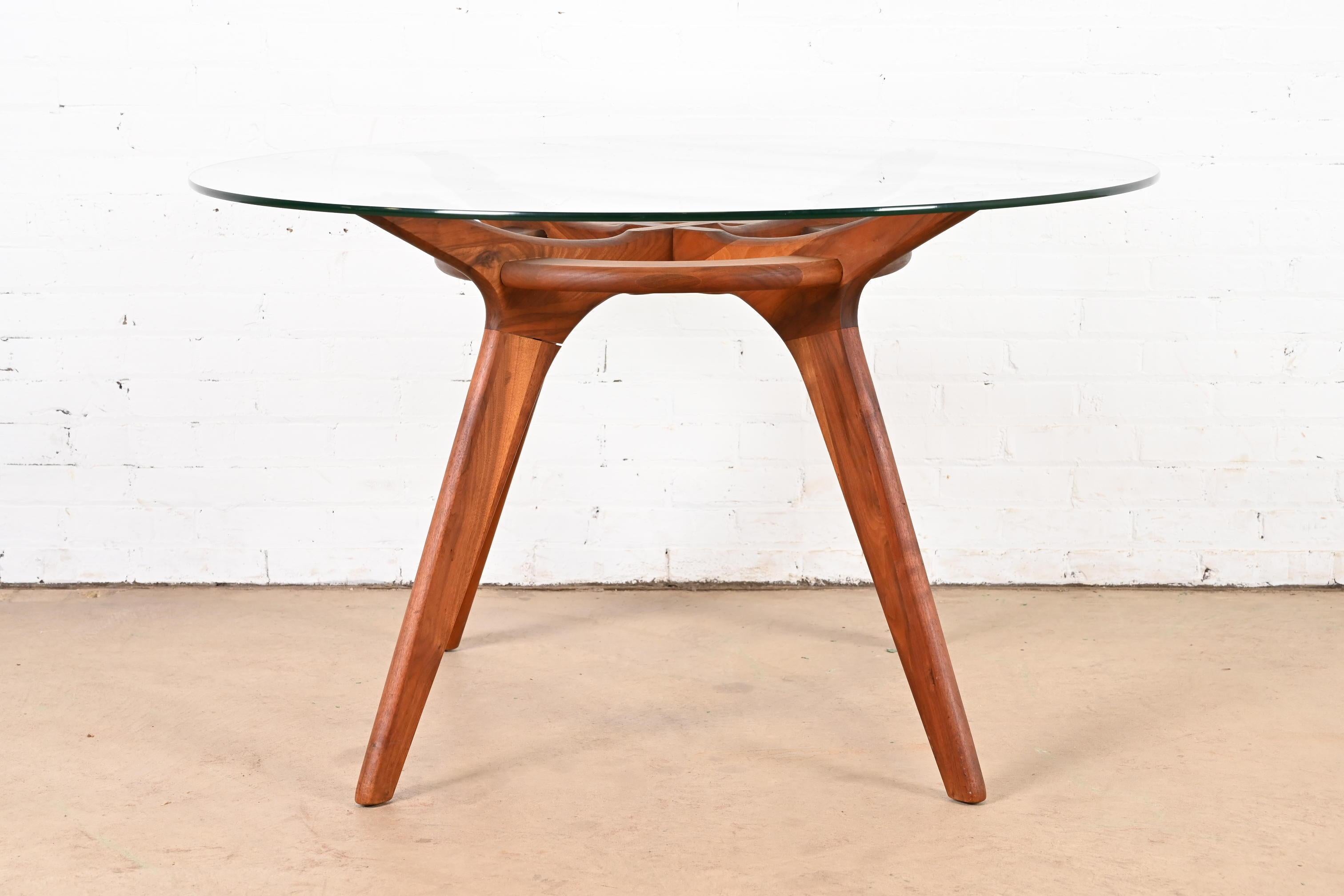 American Adrian Pearsall Sculpted Walnut Glass Top 