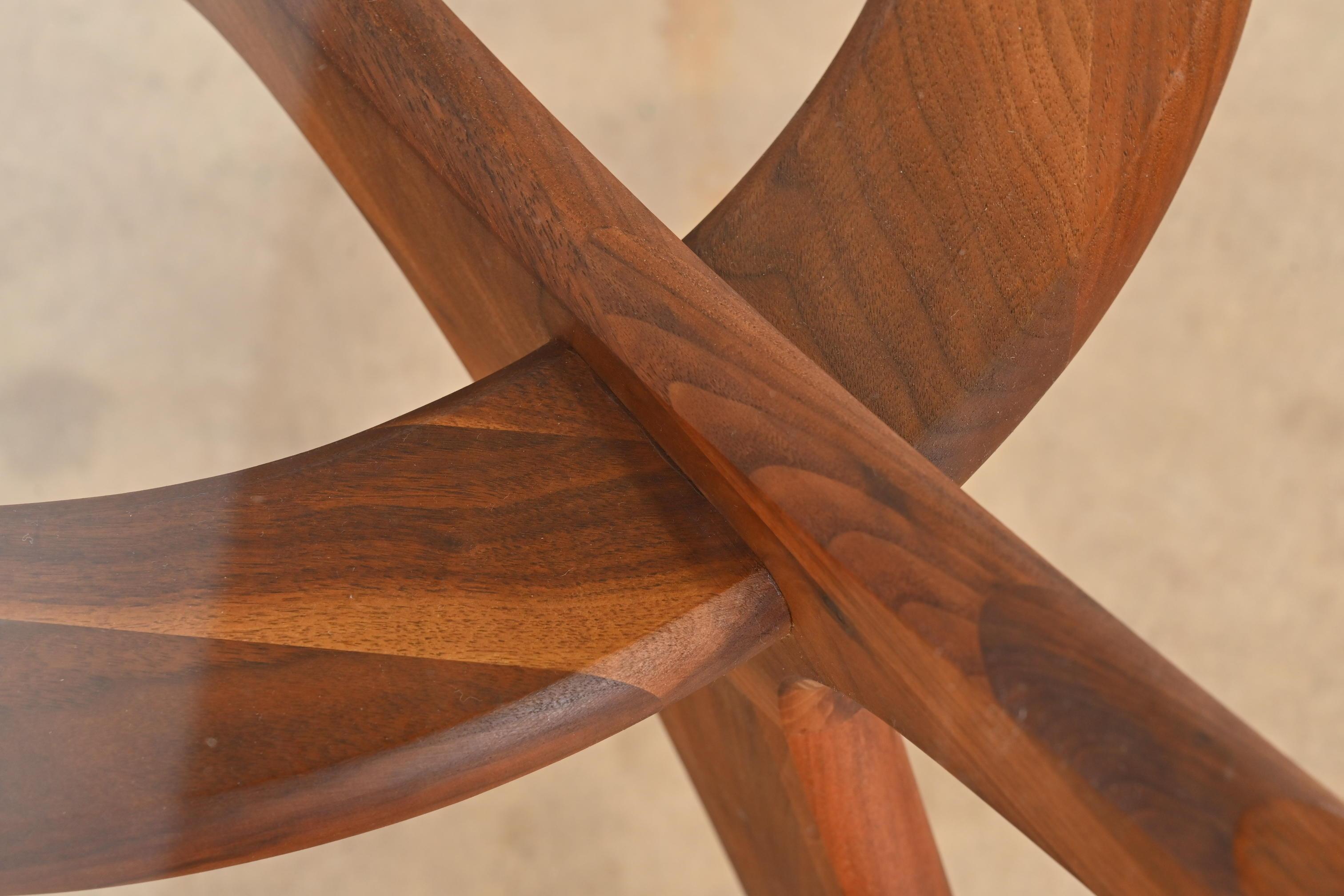 Adrian Pearsall Sculpted Walnut Glass Top 