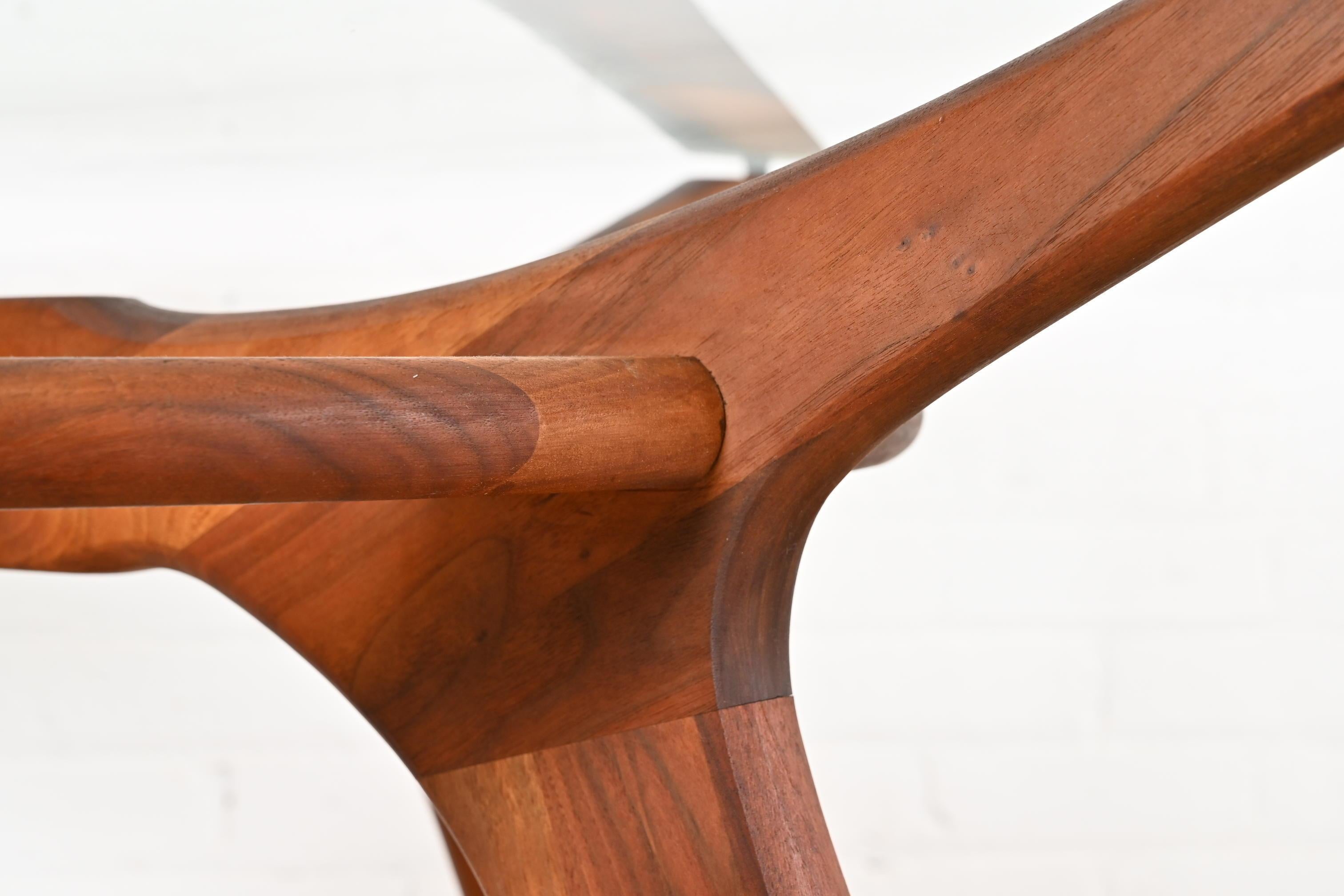 Adrian Pearsall Sculpted Walnut Glass Top 