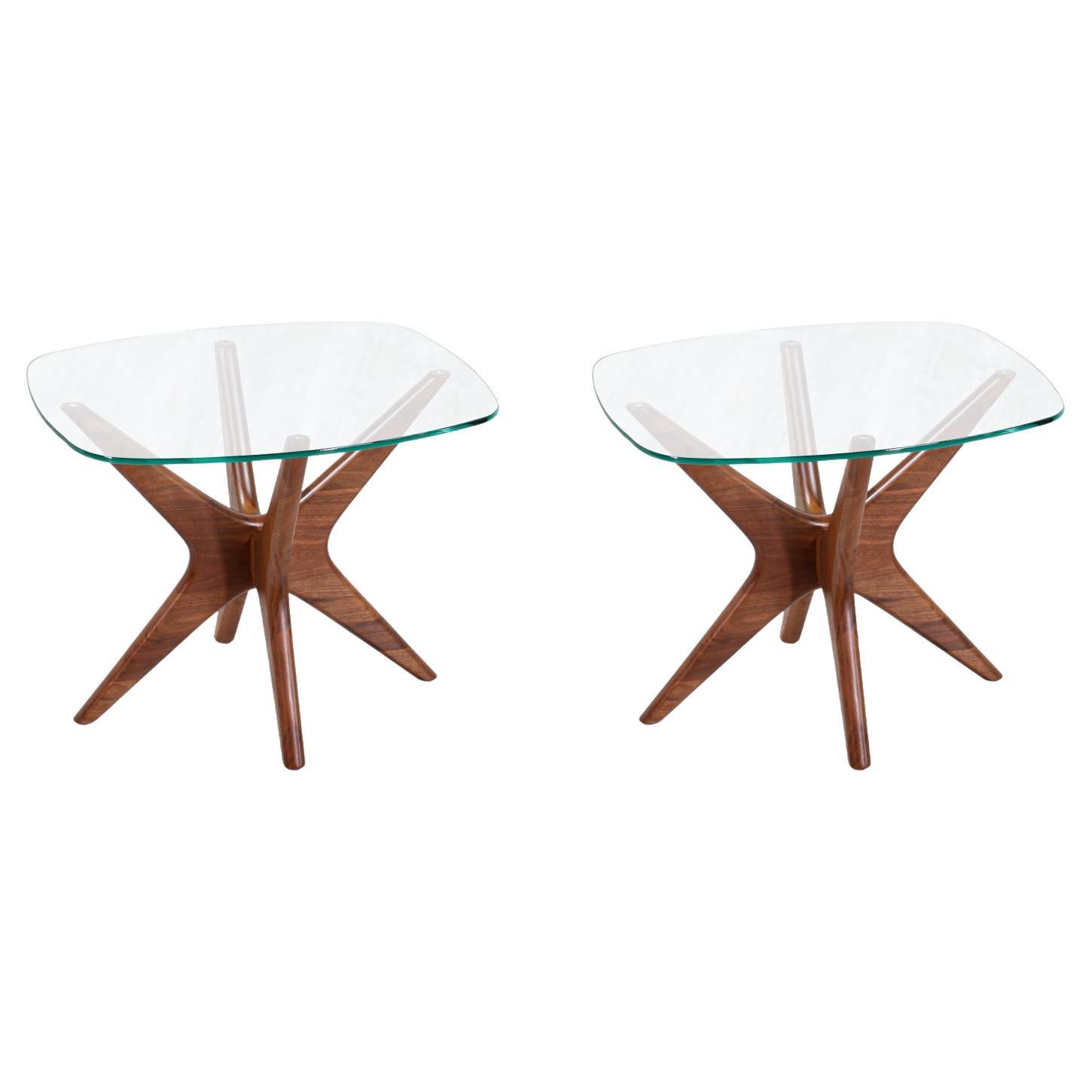 Adrian Pearsall Sculpted Walnut "Jax" Side Tables for Craft Associates