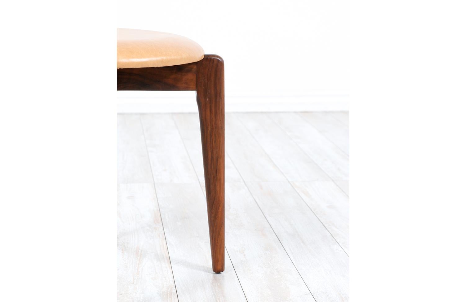 Adrian Pearsall Sculpted Walnut & Leather Stools for Craft Associates 4