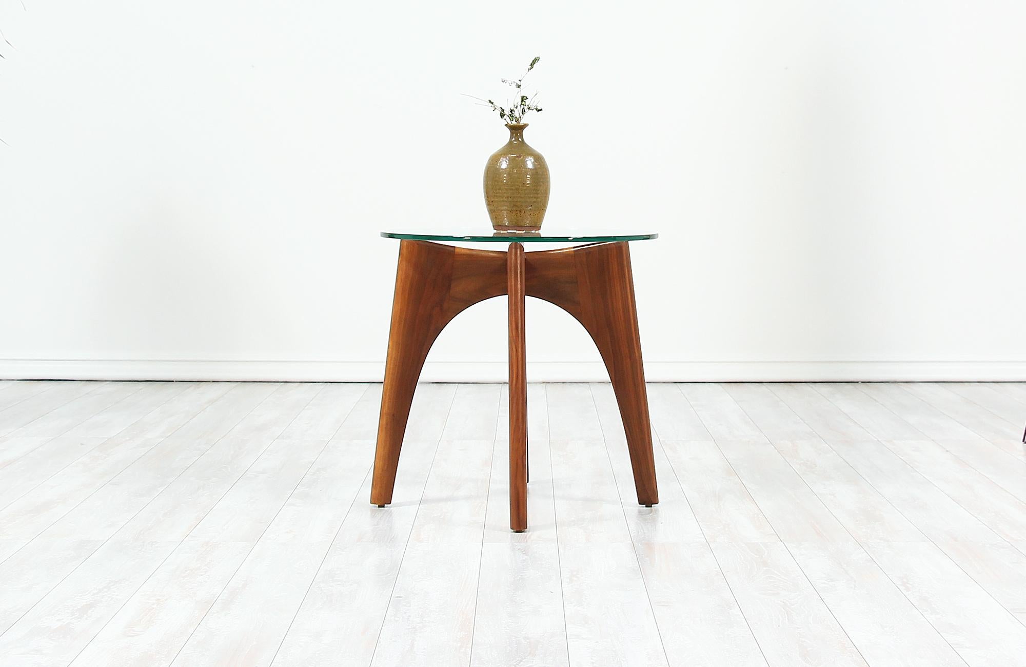 Glass Adrian Pearsall Sculpted Walnut Side Tables for Craft Associates