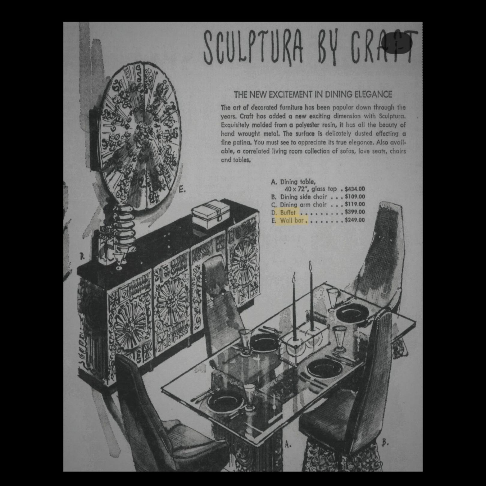 Résine Bar mural brutaliste Sculptura de Adrian Pearsall pour Craft en vente