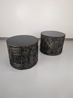 Adrian Pearsall "Sculptura"  Large Brutalist Drum Tables
