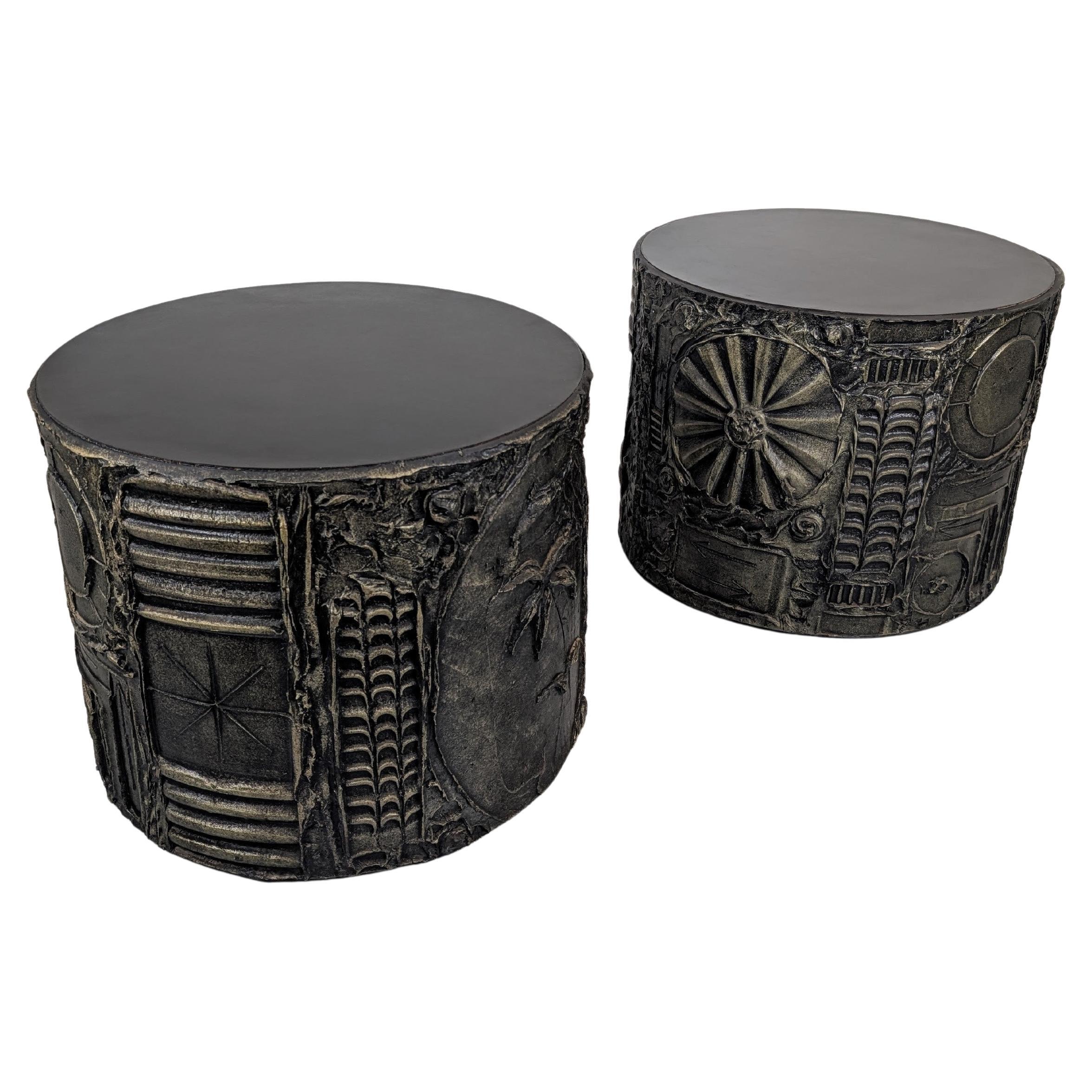 Adrian Pearsall "Sculptura"  Large Brutalist Drum Tables en venta