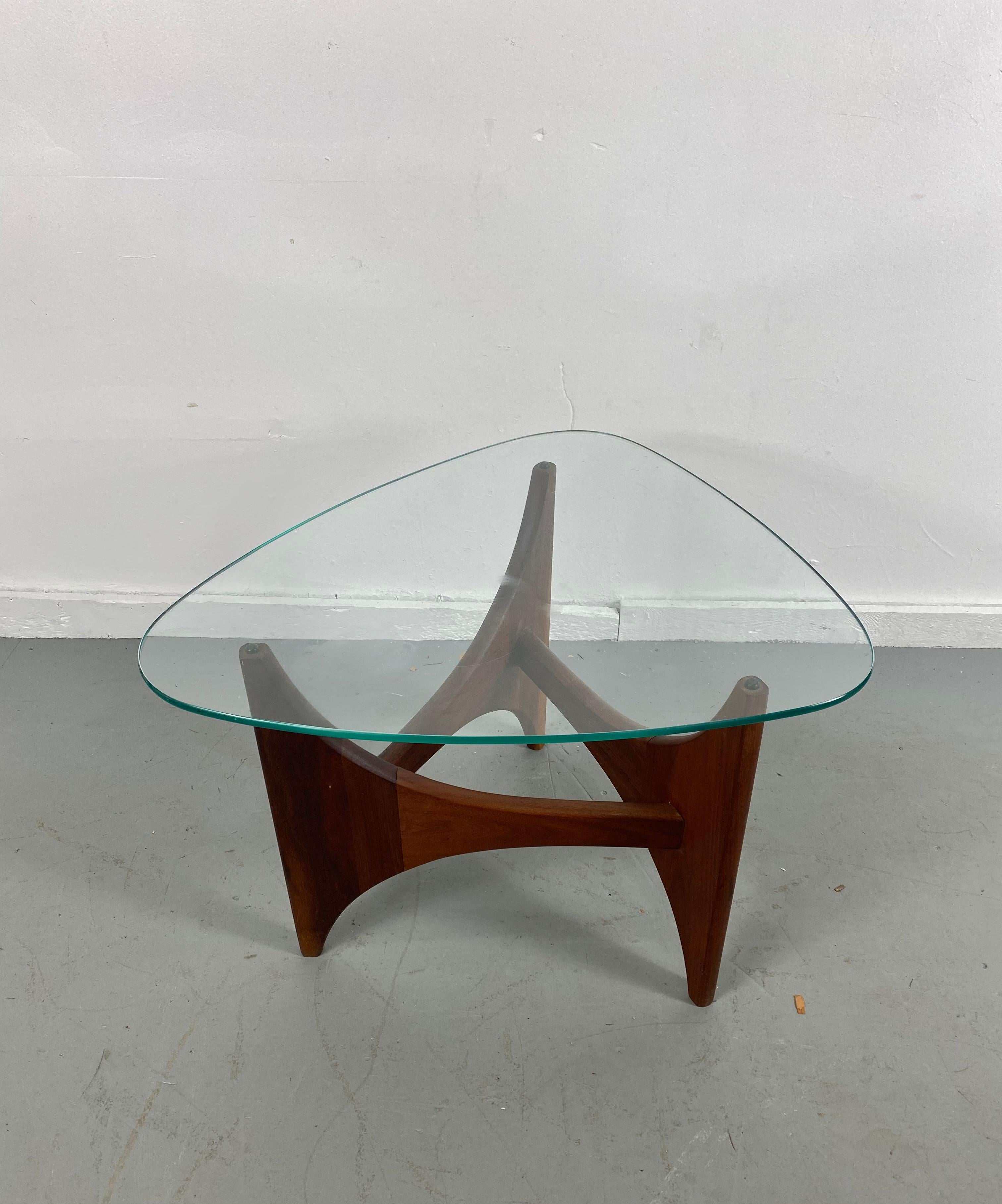 Glass Adrian Pearsall Sculptural Mid-Century Modern Guitar Pick End Table