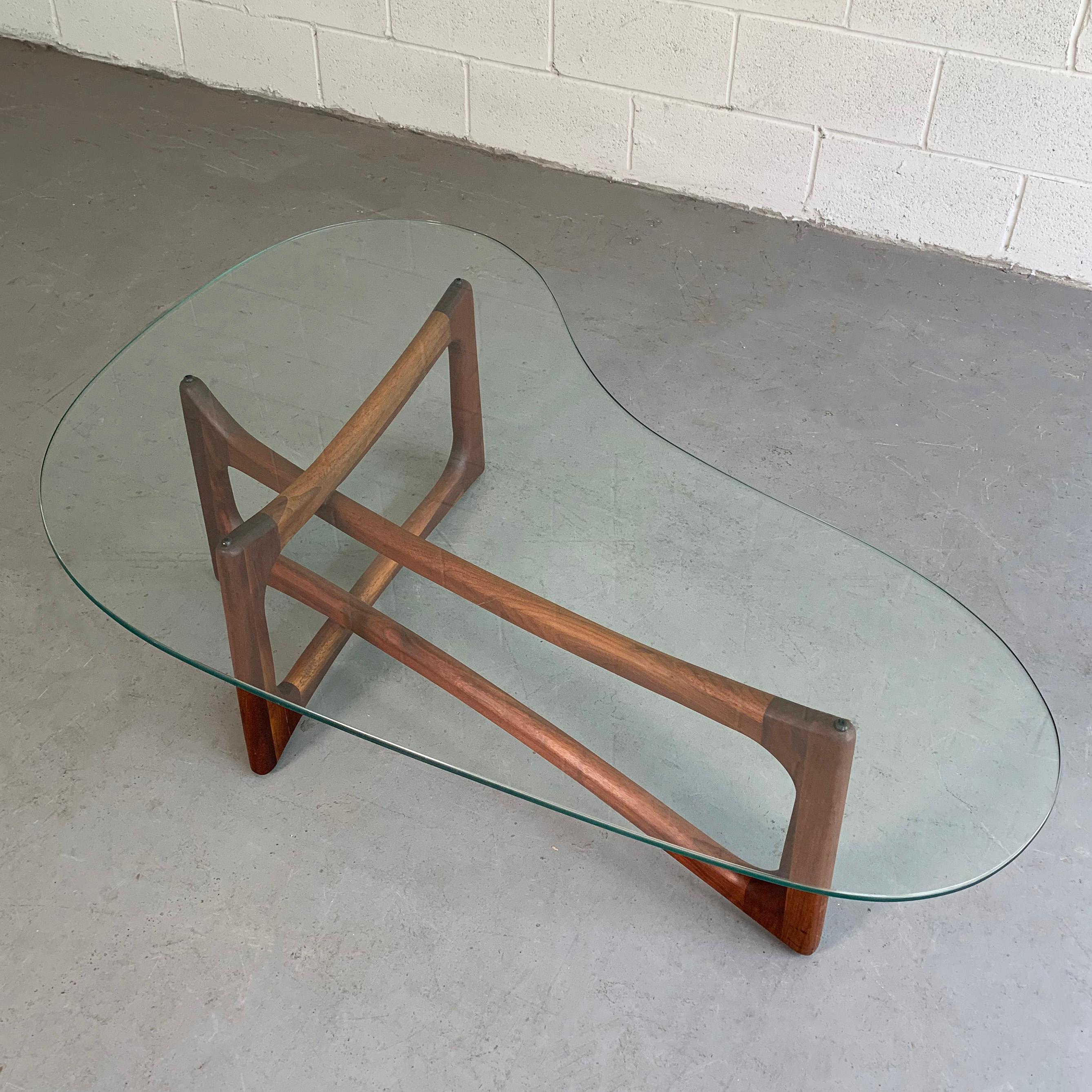 Mid-Century Modern Adrian Pearsall Sculptural Walnut and Glass Coffee Table